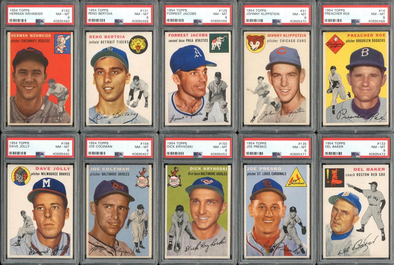 - 1954 Topps PSA NM-MT 8 Collection (26)