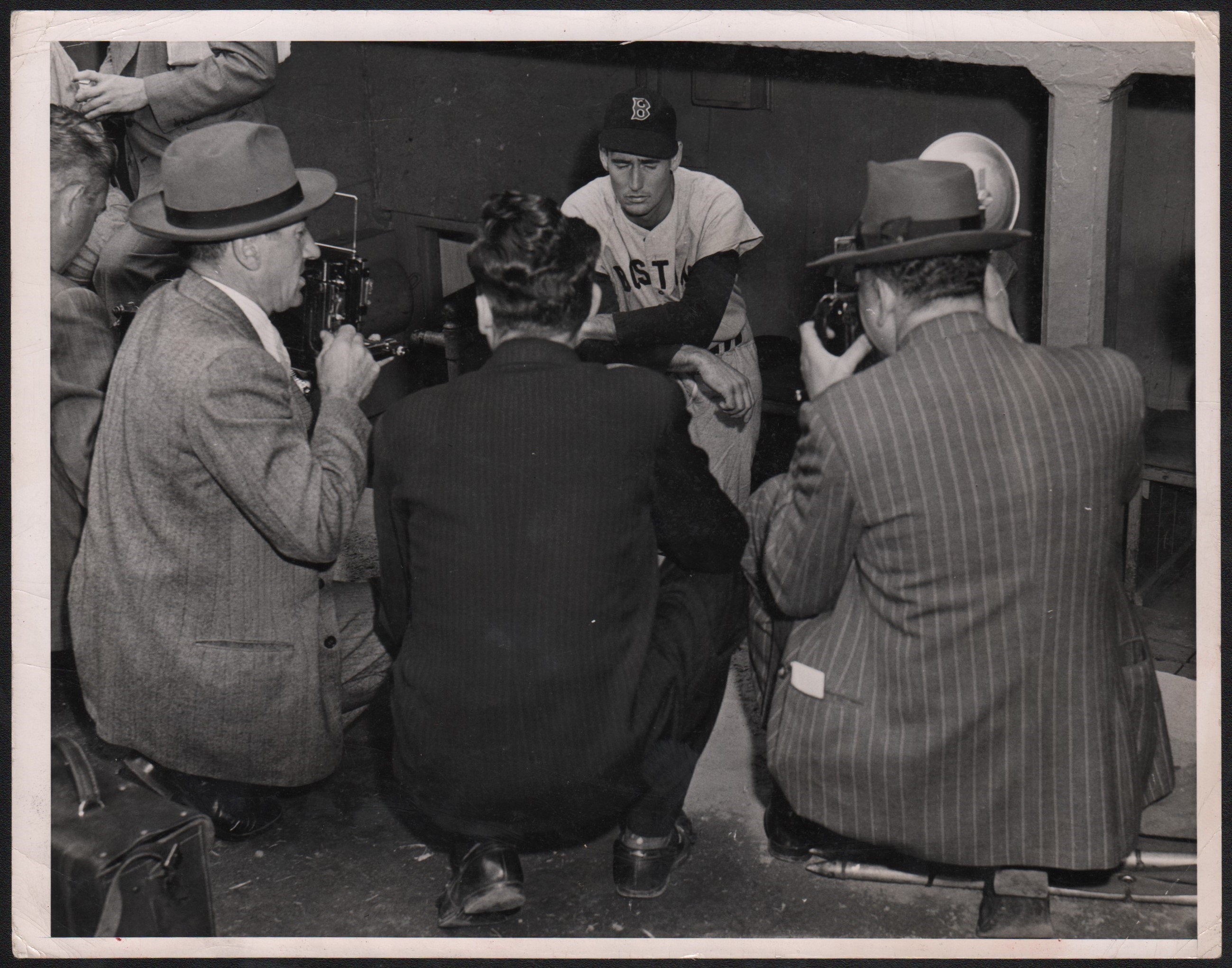 - 1948 Ted Williams "Surly to the Press" Type I Photograph