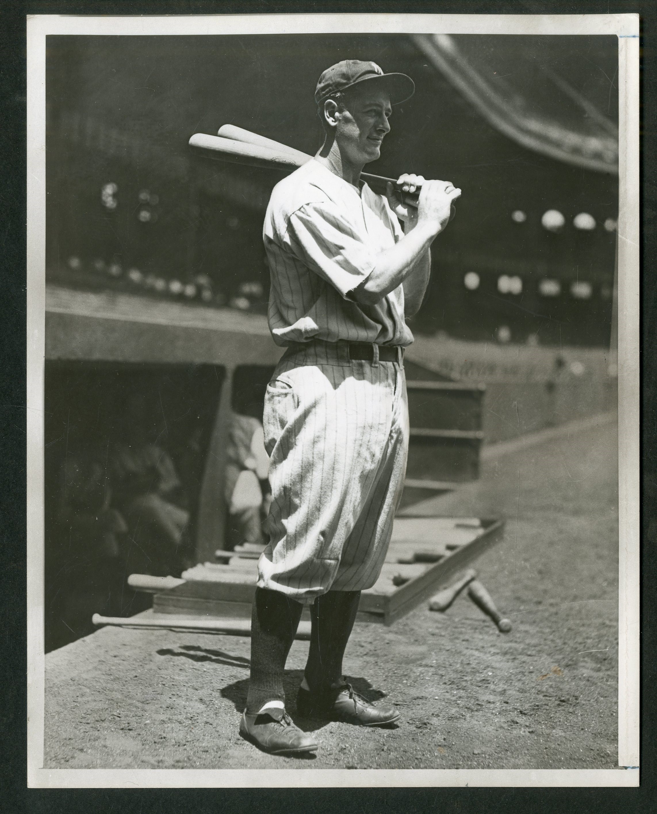 Baseball Photographs - Lou Gehrig "Bats on Shoulder" Photograph by Charles Conlon