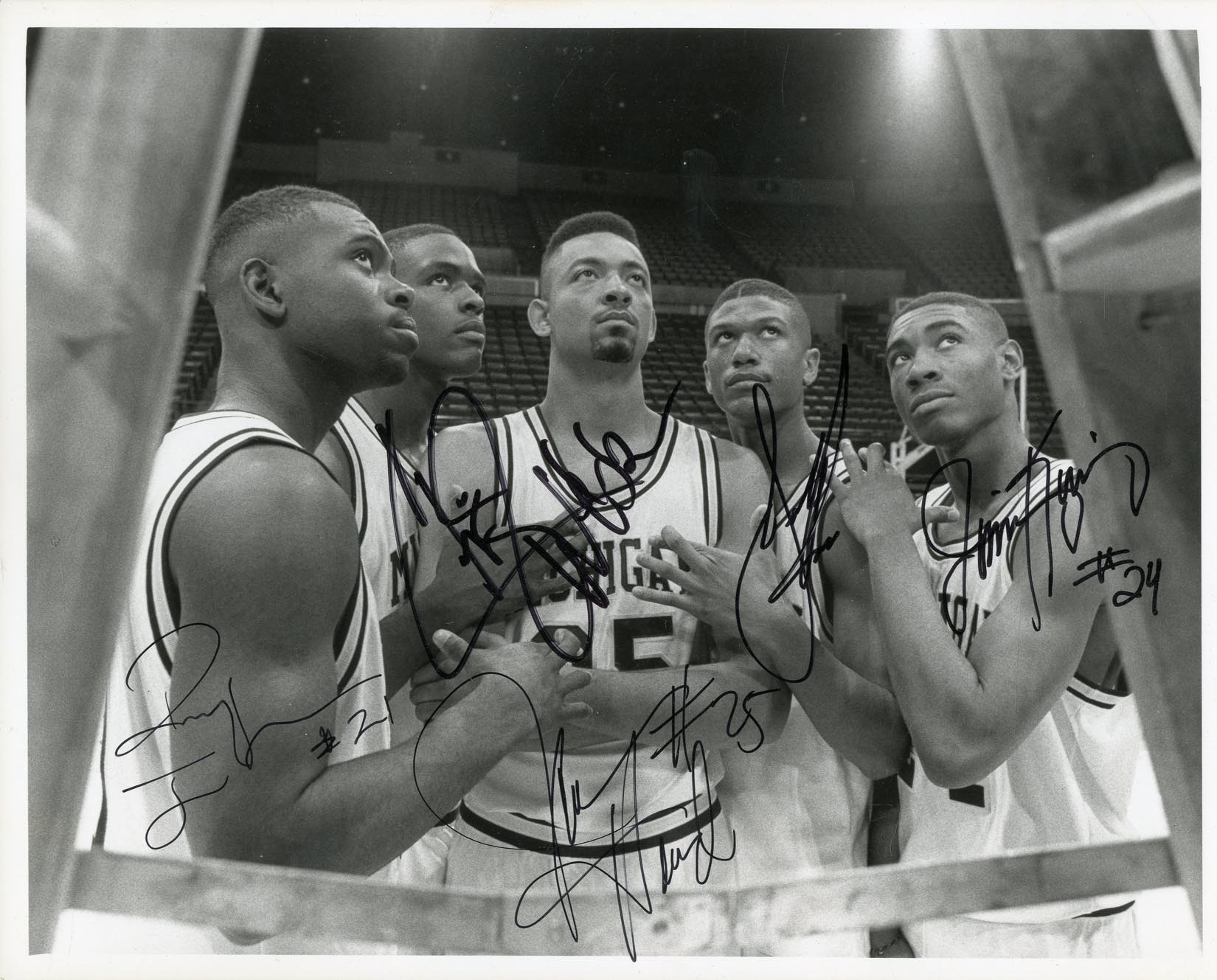 - Ultra Rare 1992-93 Michigan Wolverines "Fab Five" Signed Photo by all Five (PSA)
