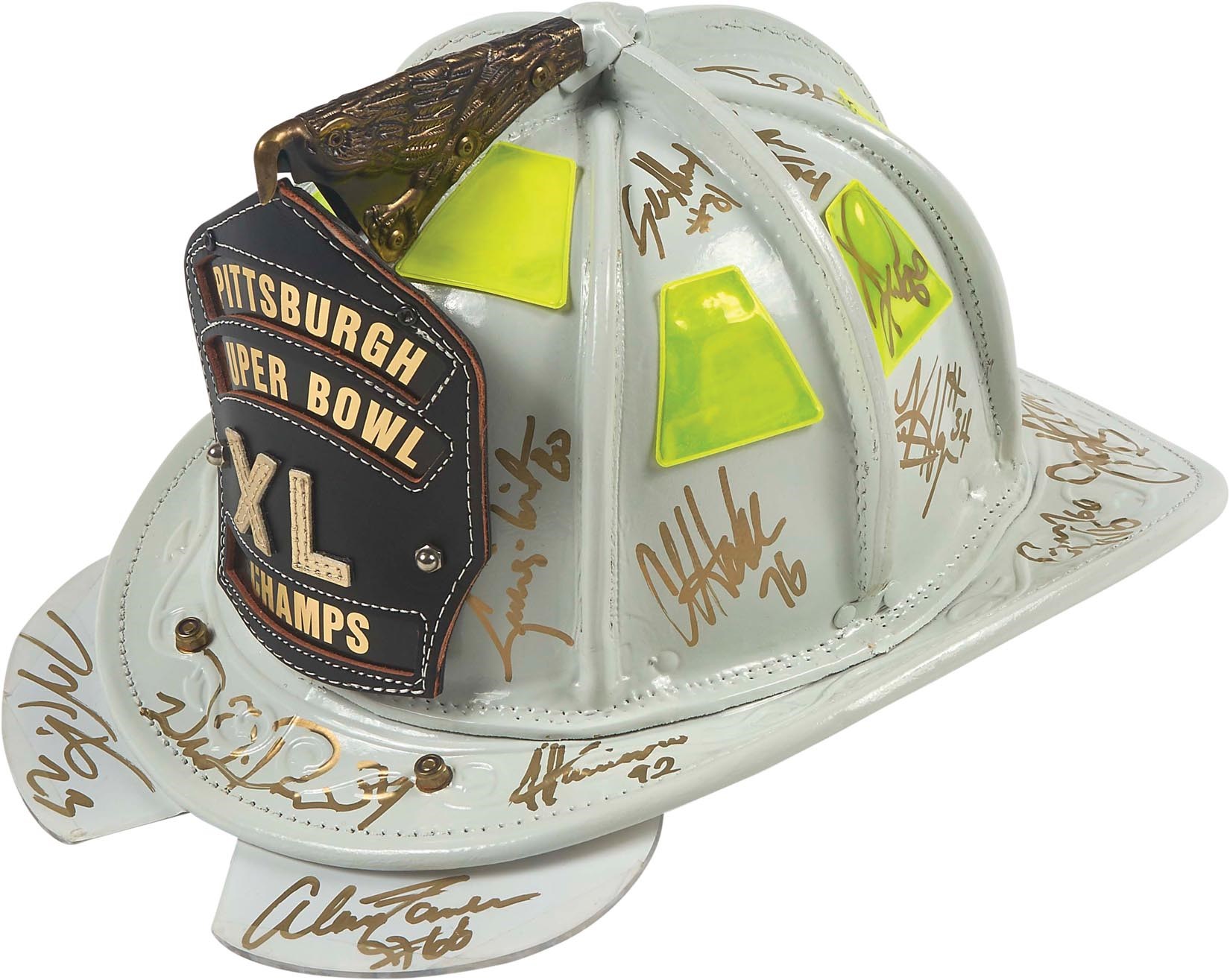 - Pittsburgh Steelers Super Bowl XL Champions Signed Custom Fireman's Helmet