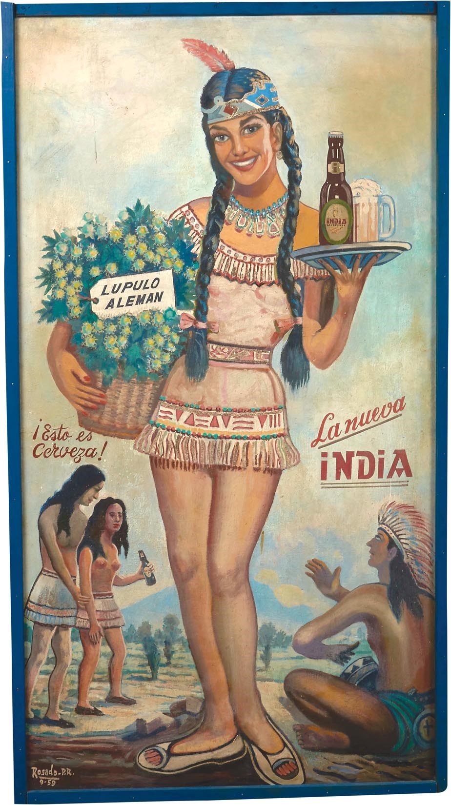 - 1959 New Indian Beer Advertising Life-Sized Poster
