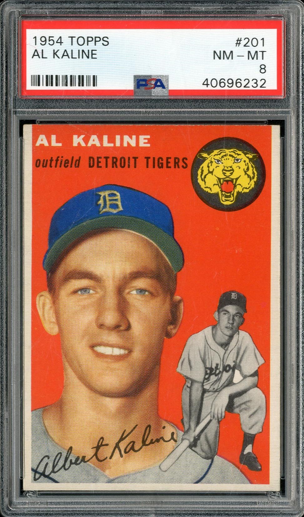 - 1954 Topps #201 Al Kaline Rookie Card - PSA NM-MT 8