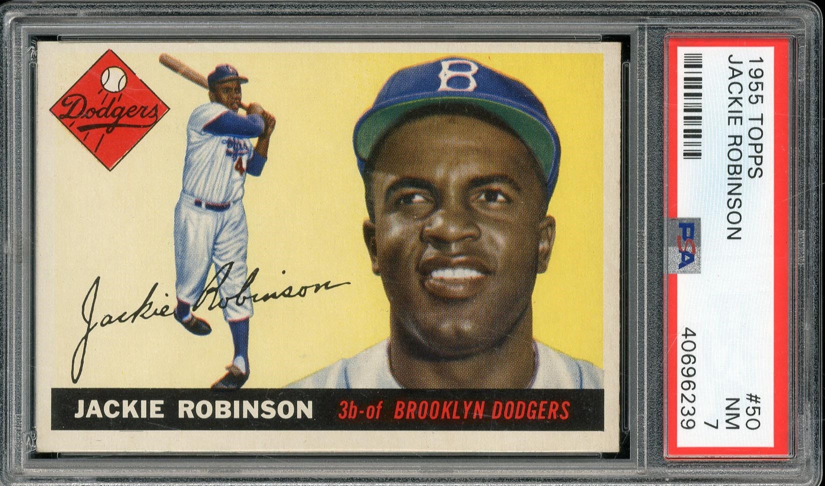 Baseball and Trading Cards - 1955 Topps #50 Jackie Robinson - PSA NM 7