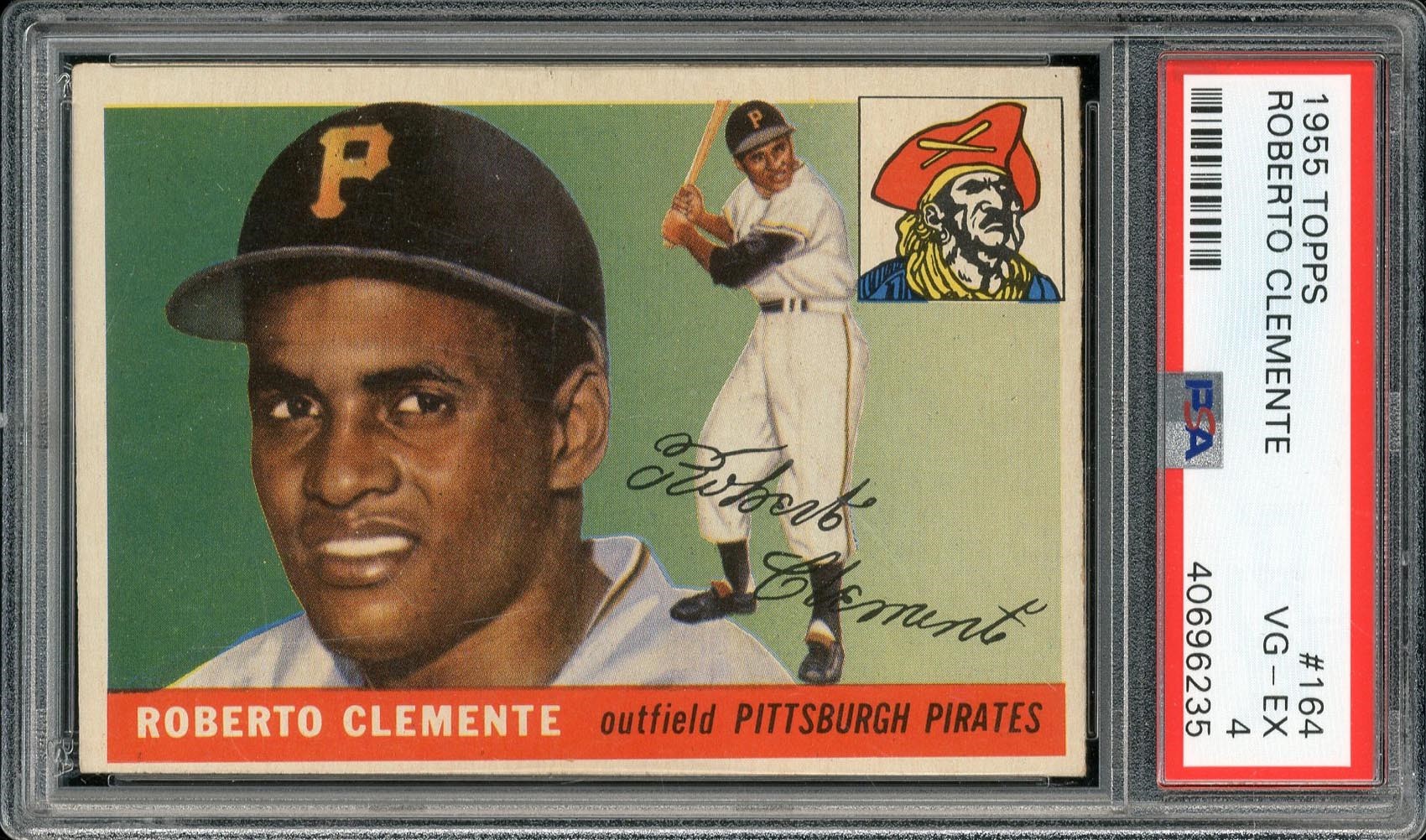 Baseball and Trading Cards - 1955 Topps #164 Roberto Clemente Rookie Card - PSA VG-EX+ 4.5