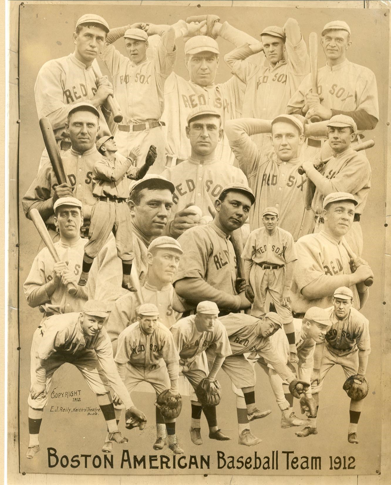 - 1912 World Champion Boston Red Sox Montage from BB Magazine