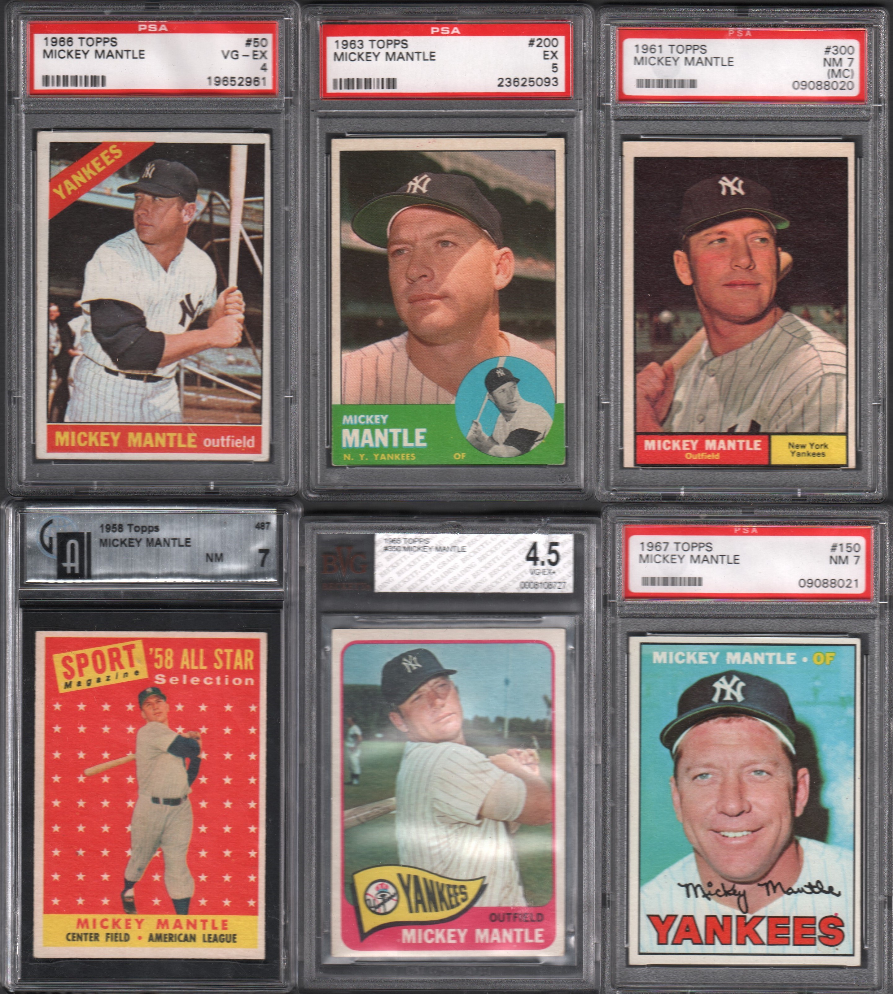 Baseball and Trading Cards - Mickey Mantle Topps and Bowman Graded Card Lot (11)