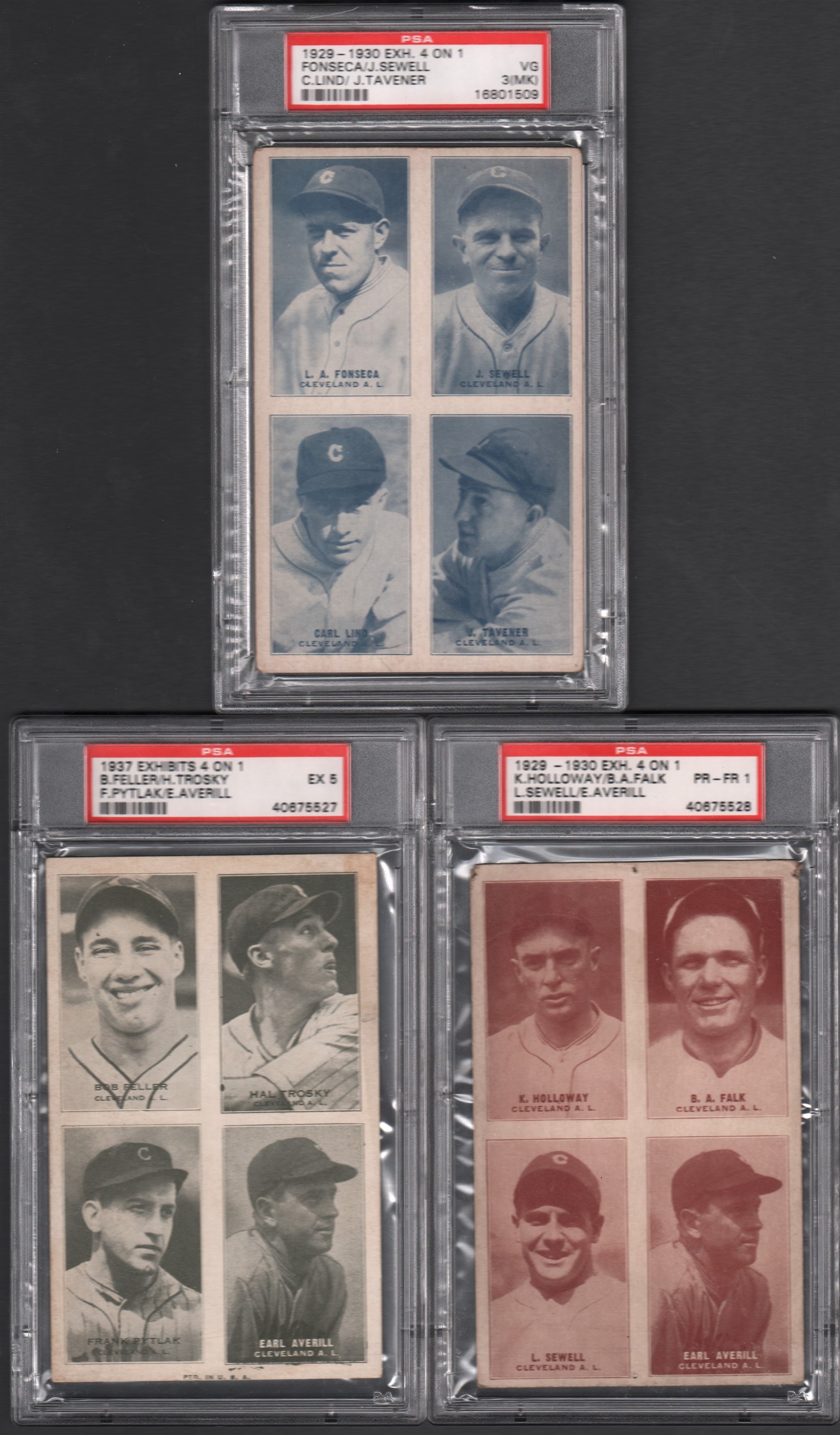 Baseball and Trading Cards - 1929-30 Exhibits 4-on-1 Collection with (3) PSA Graded (19 cards total)