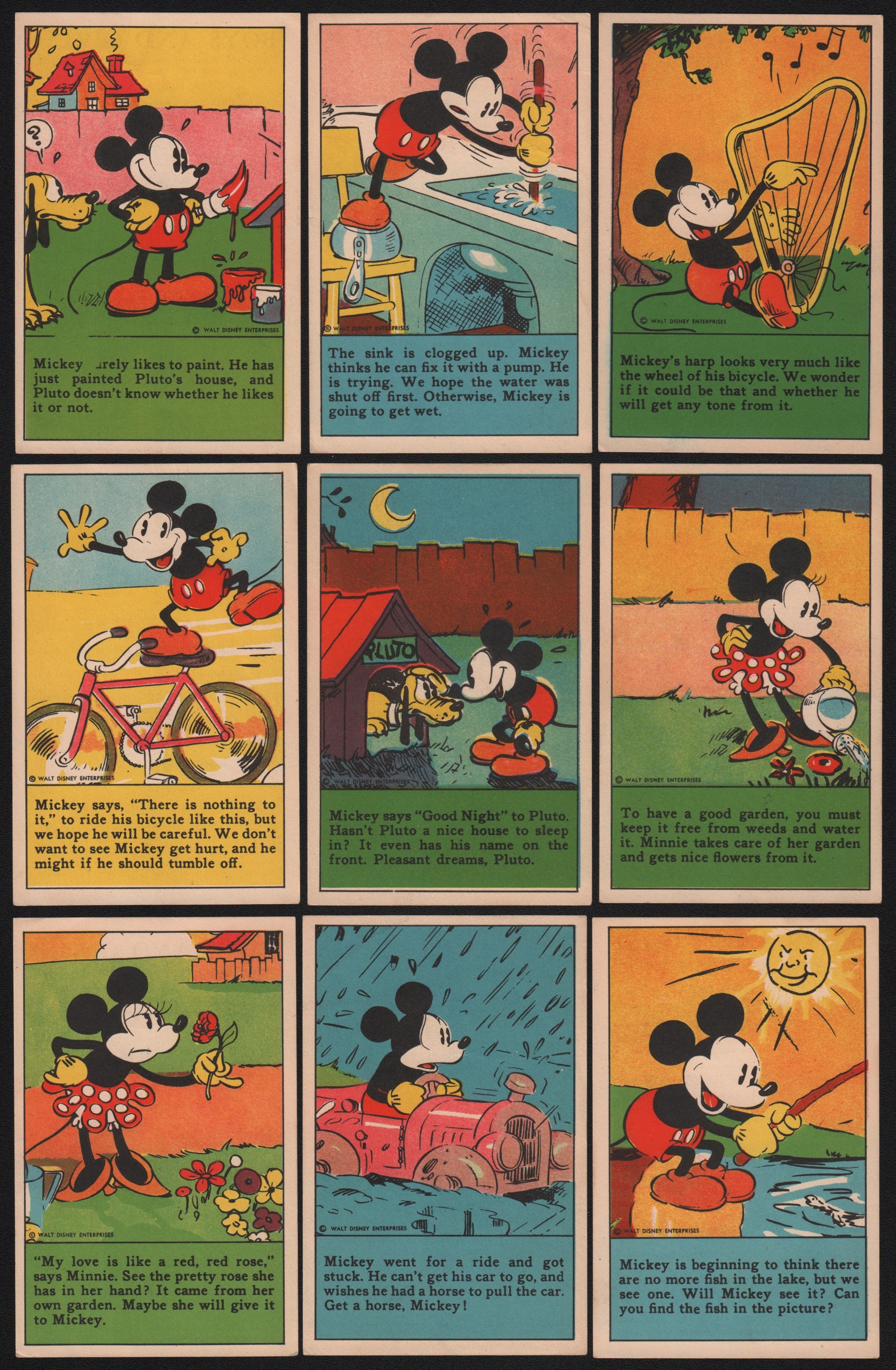 Non Sports Cards - 1930s D52 Mickey Mouse Adventures Bell Brand Cards