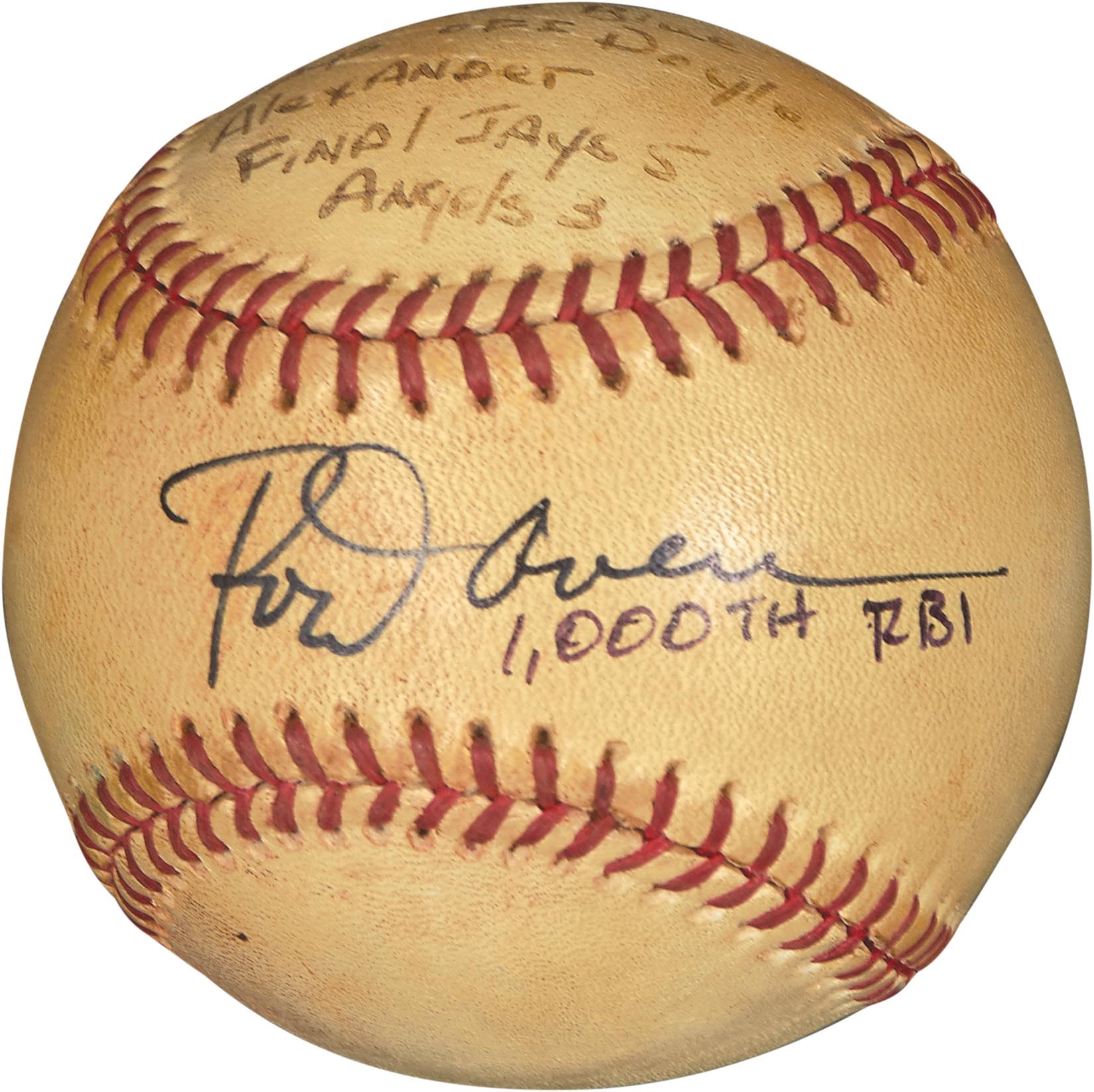 - 1985 Rod Carew 1,000th Career RBI Baseball (PSA)