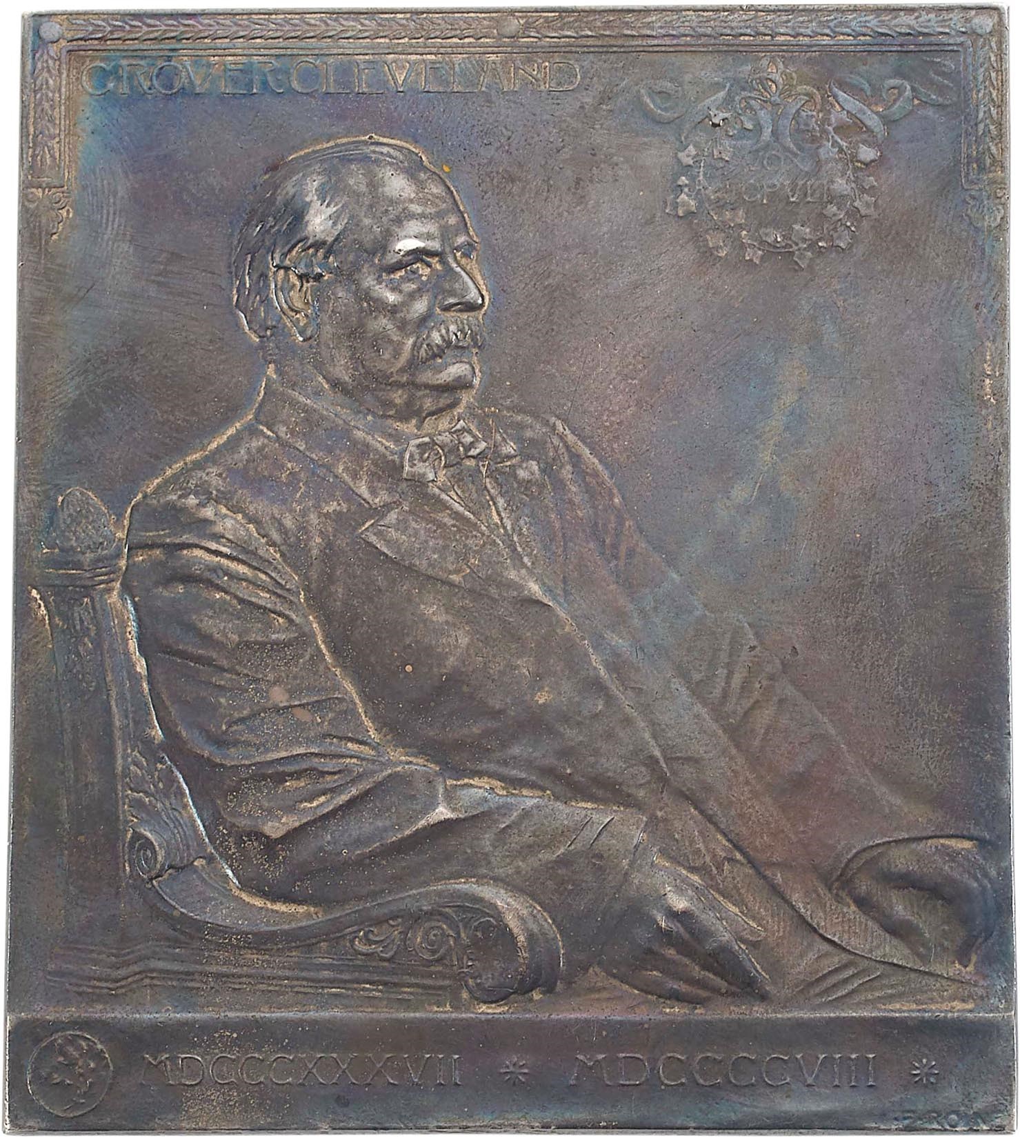 1908 Grover Cleveland Vox Populi Medallic Plaque