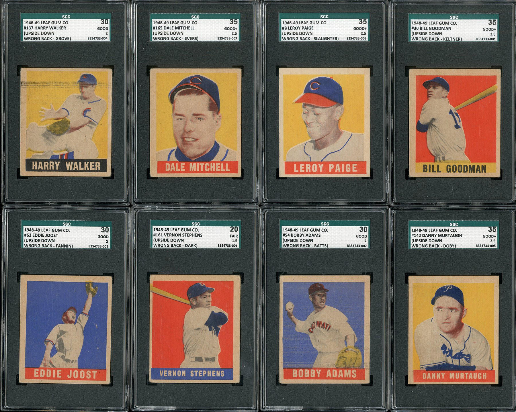 Baseball and Trading Cards - 1948 Leaf SGC Graded Collection with Satchel Paige RC (8)