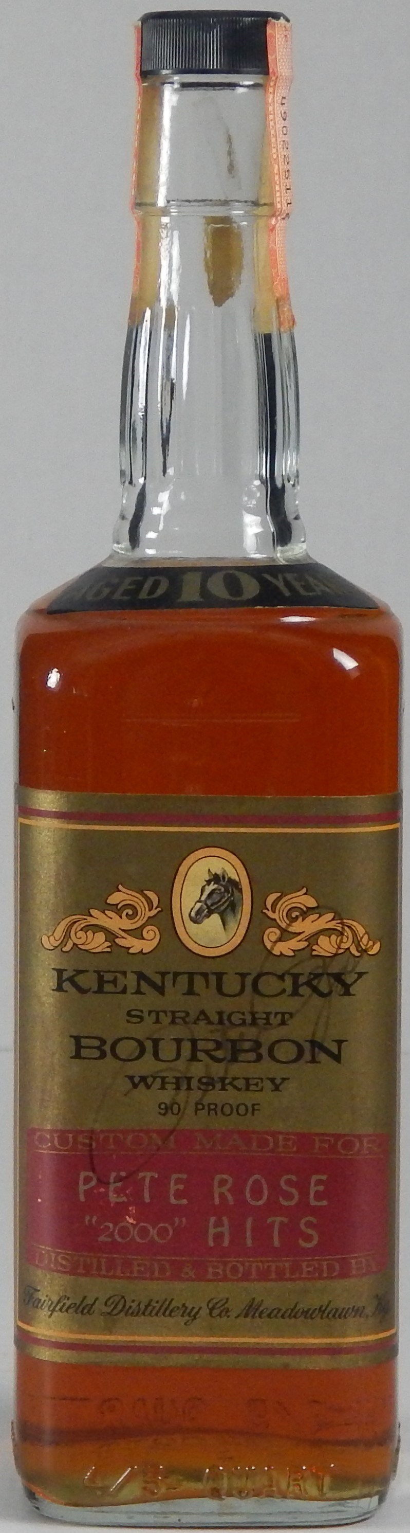 - Pete Rose 2000th Hit Bourbon Whiskey Bottle.  Very Rare.