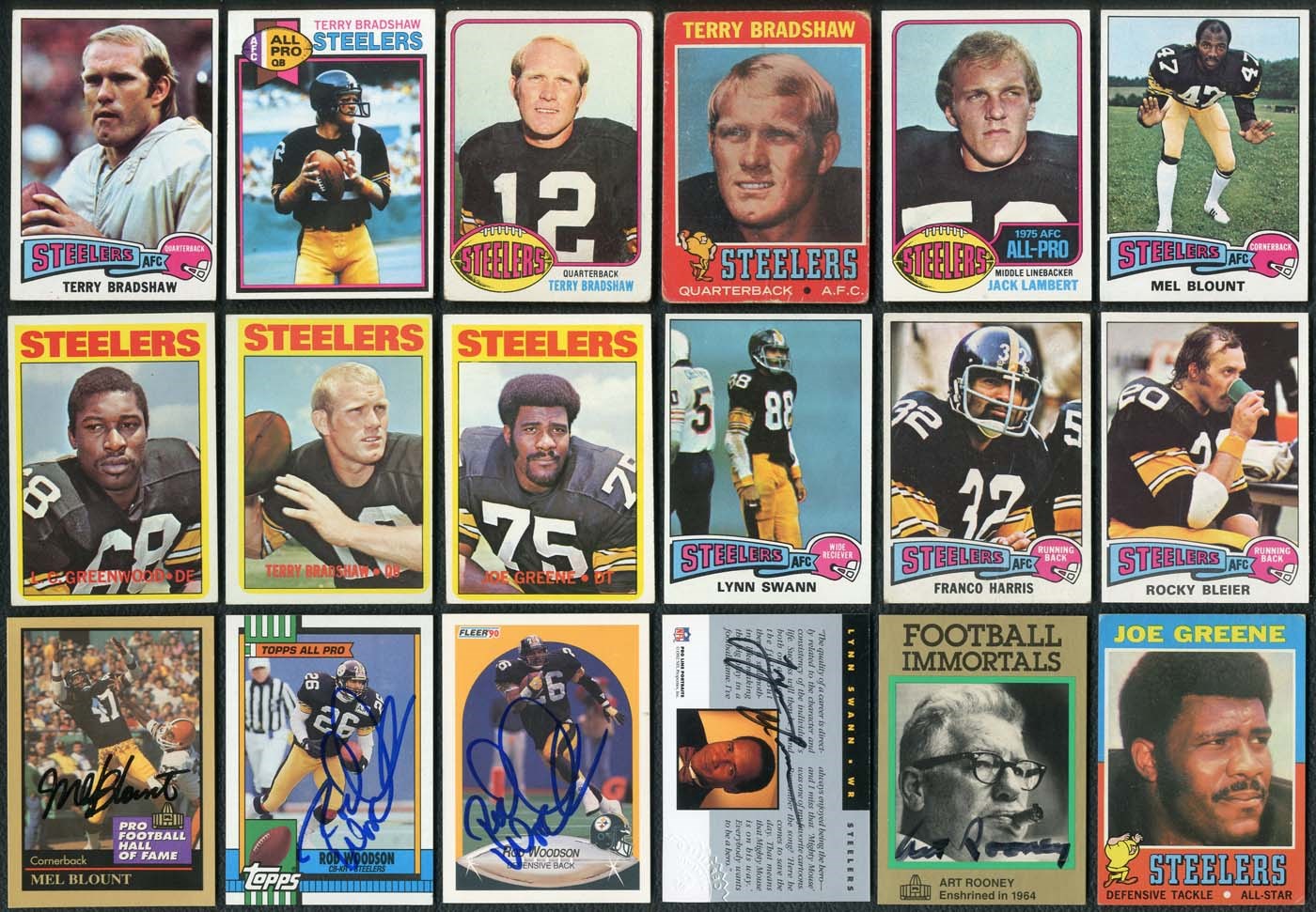 Baseball and Trading Cards - 1950s-Present Pittsburgh Steelers Card Collection w/Autographs & Bradshaw RC (1000+)