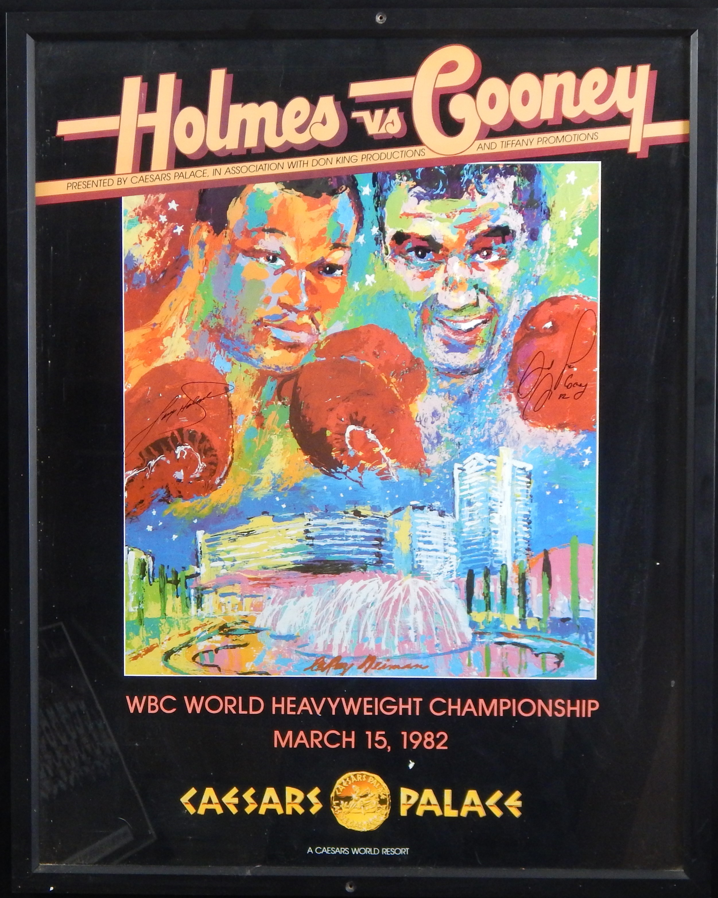 Autographs Boxing - Larry Holmes vs. Gerry Cooney Signed Fight Poster