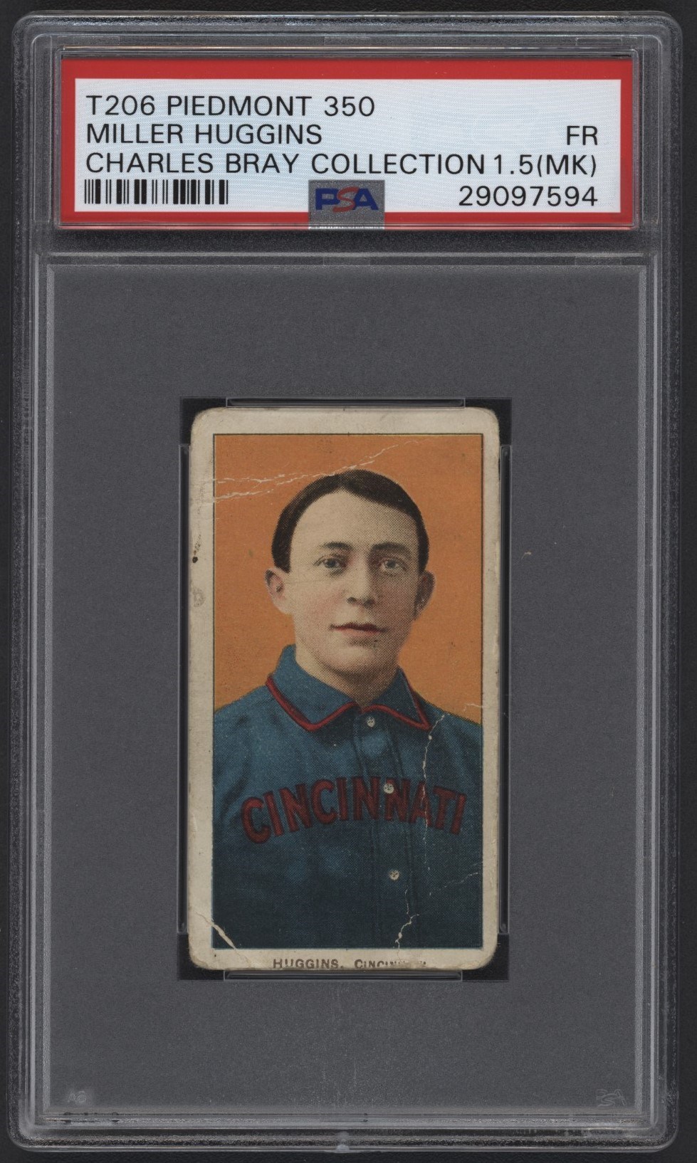 - T206 Piedmont 350 Miller Huggins PSA 1.5 From the Charles Bray Collection