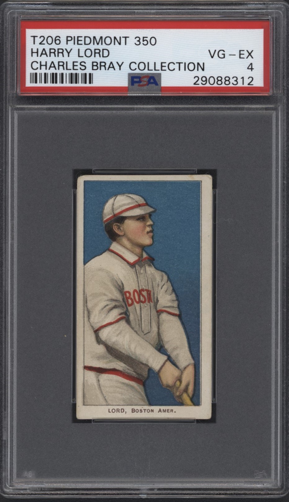 Baseball and Trading Cards - T206 Piedmont 350 Harry Lord PSA 4 From the Charles Bray Collection