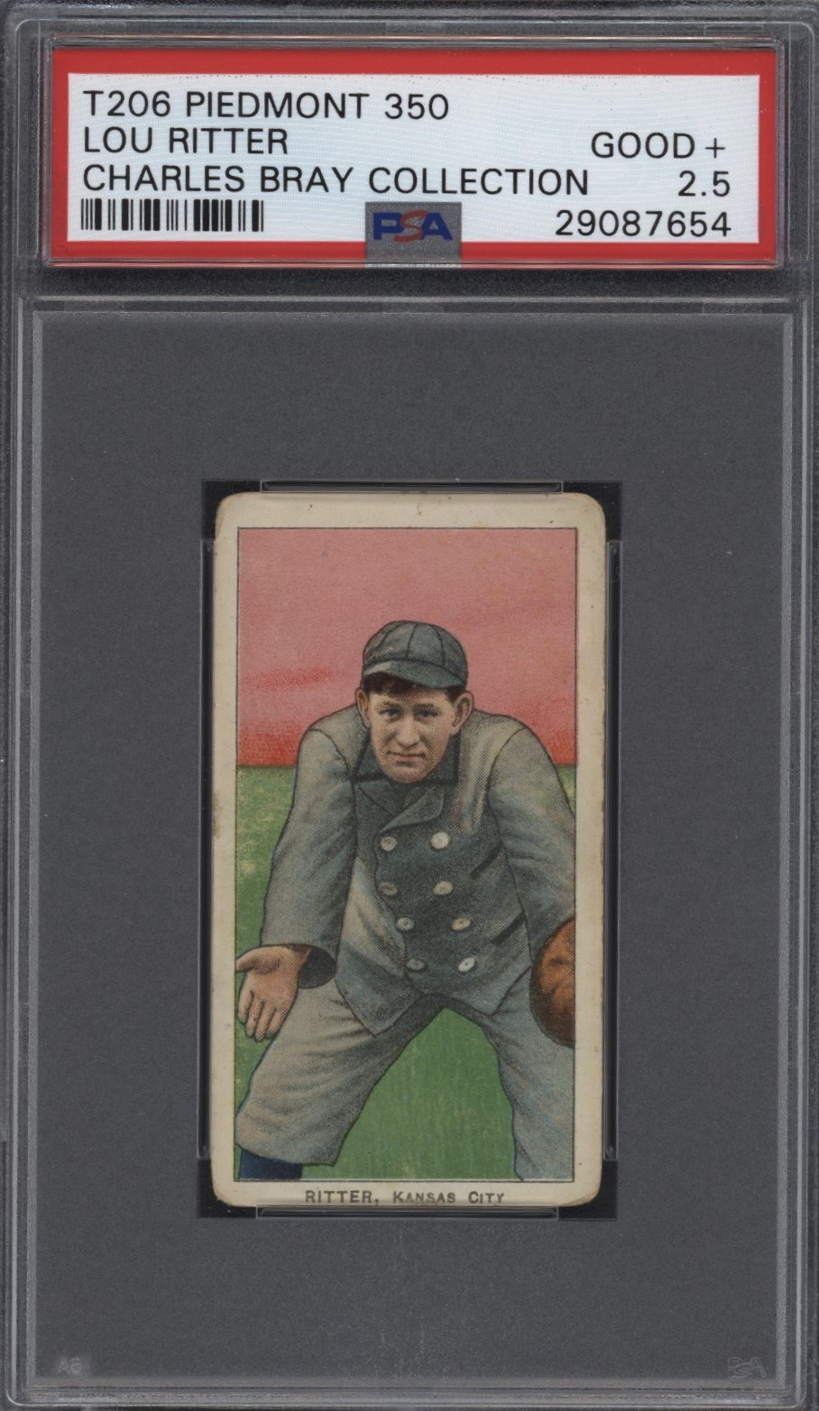 - T206 Piedmont 350 Lou Ritter PSA 2.5 From the Charles Bray Collection