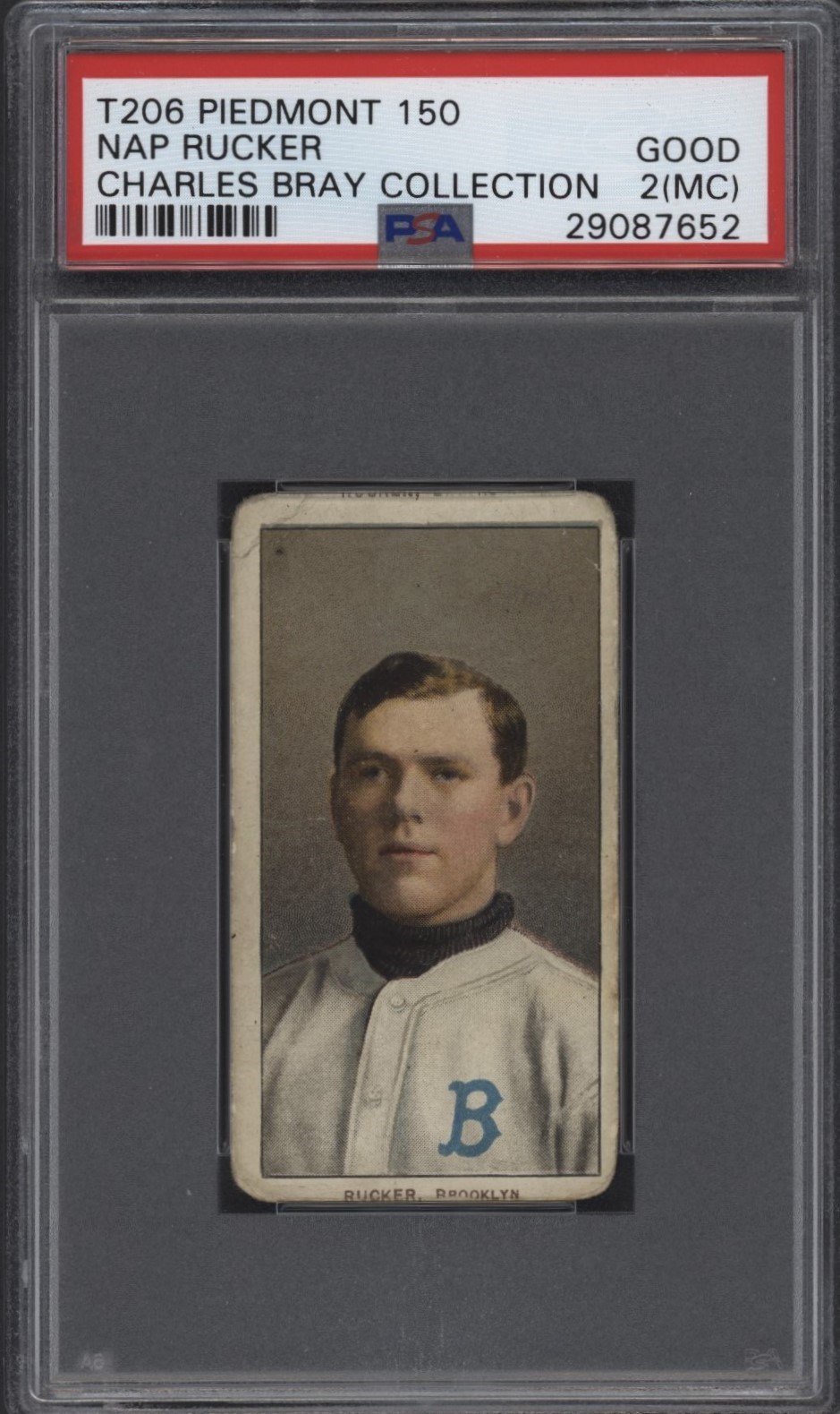 T206 Piedmont 150 Nap Rucker PSA 2 From the Charles Bray Collection