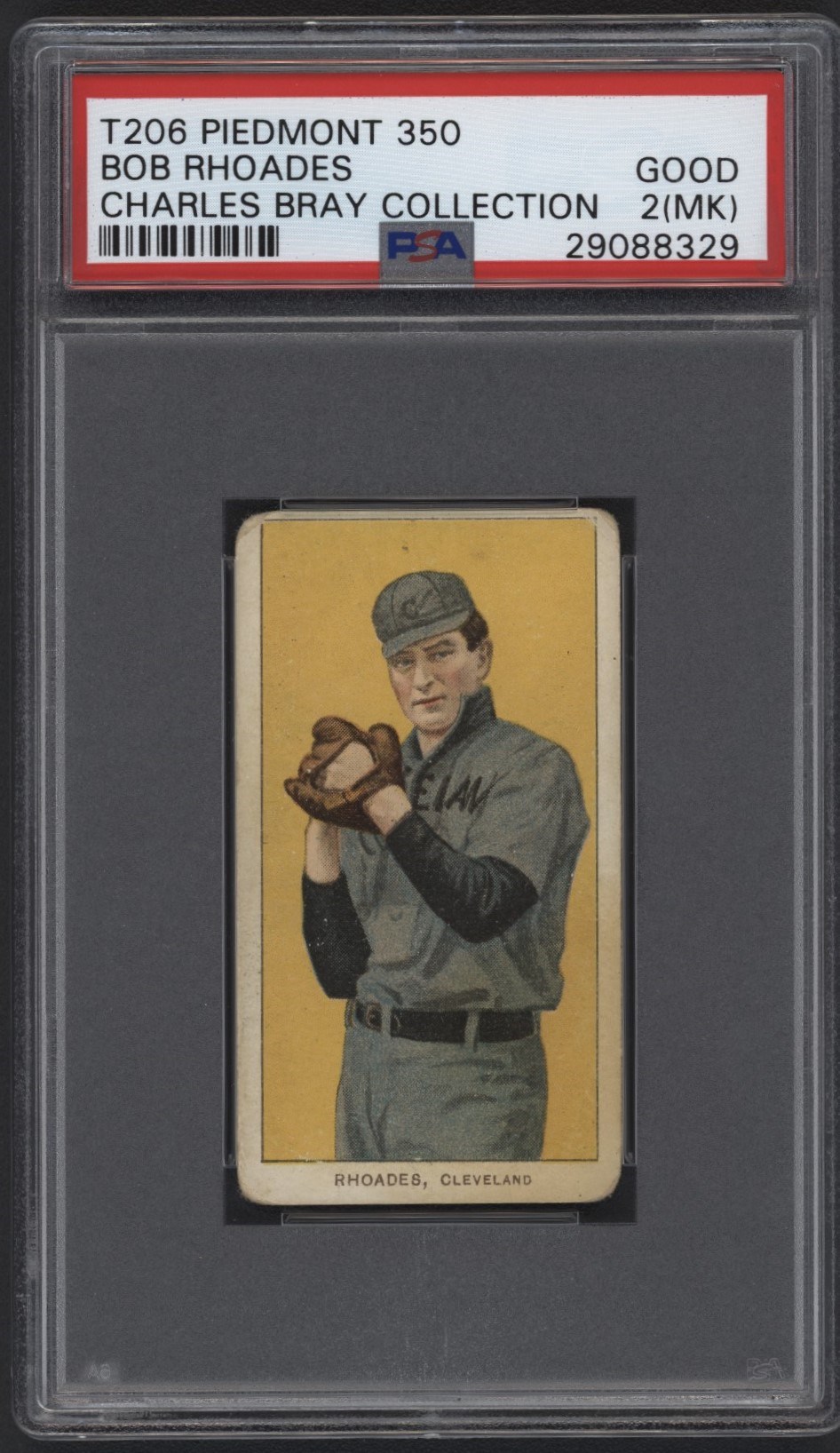 T206 Piedmont 350 Bob Rhodes PSA 2 From the Charles Bray Collection