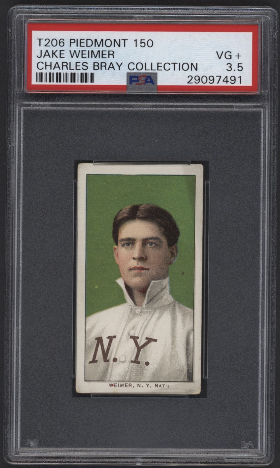 Baseball and Trading Cards - T206 Piedmont 150 Jake Weimer PSA 3.5 From the Charles Bray Collection