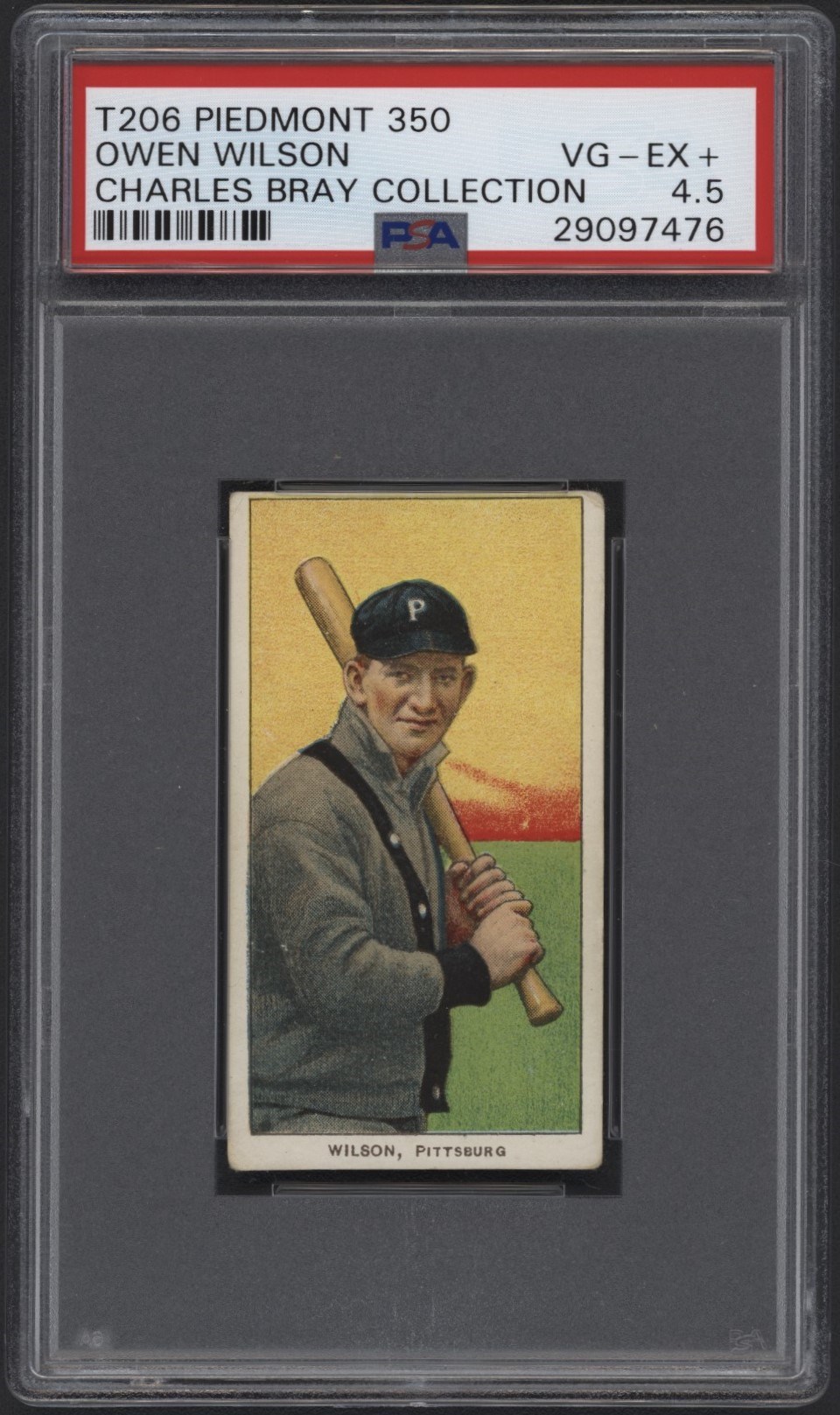 - T206 Piedmont 350 Owen Wilson PSA 4.5 From the Charles Bray Collection