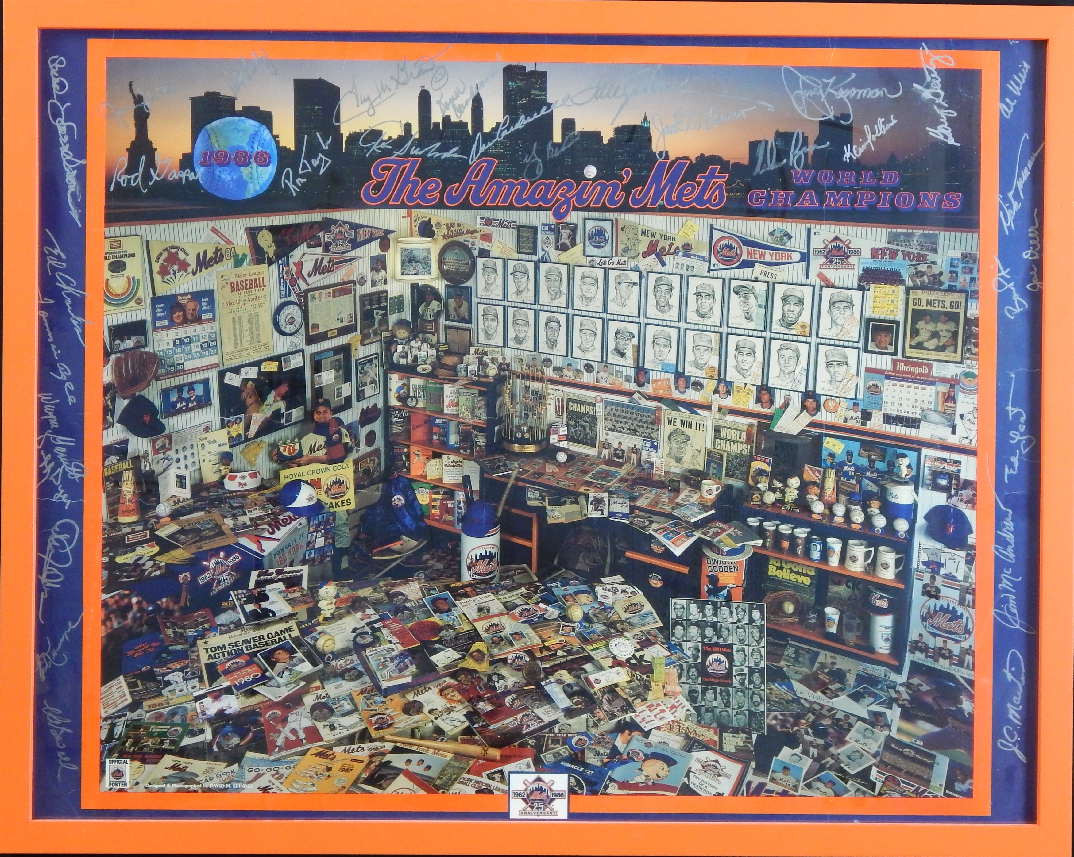 1969 Amazin' Mets Old Timers Signed Poster