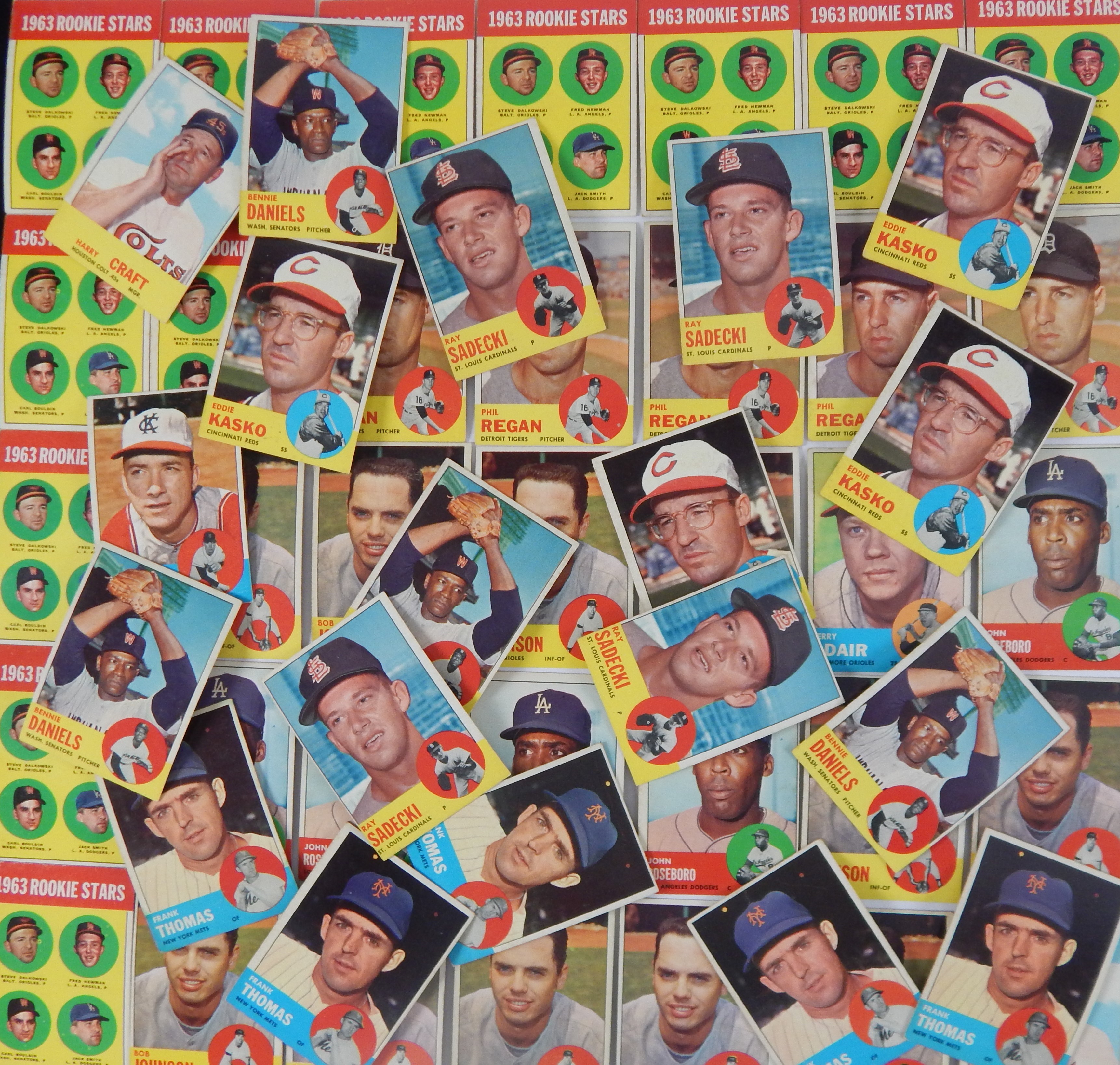 Baseball and Trading Cards - 1963 Topps Find of 93 Cards with Huge Duplication