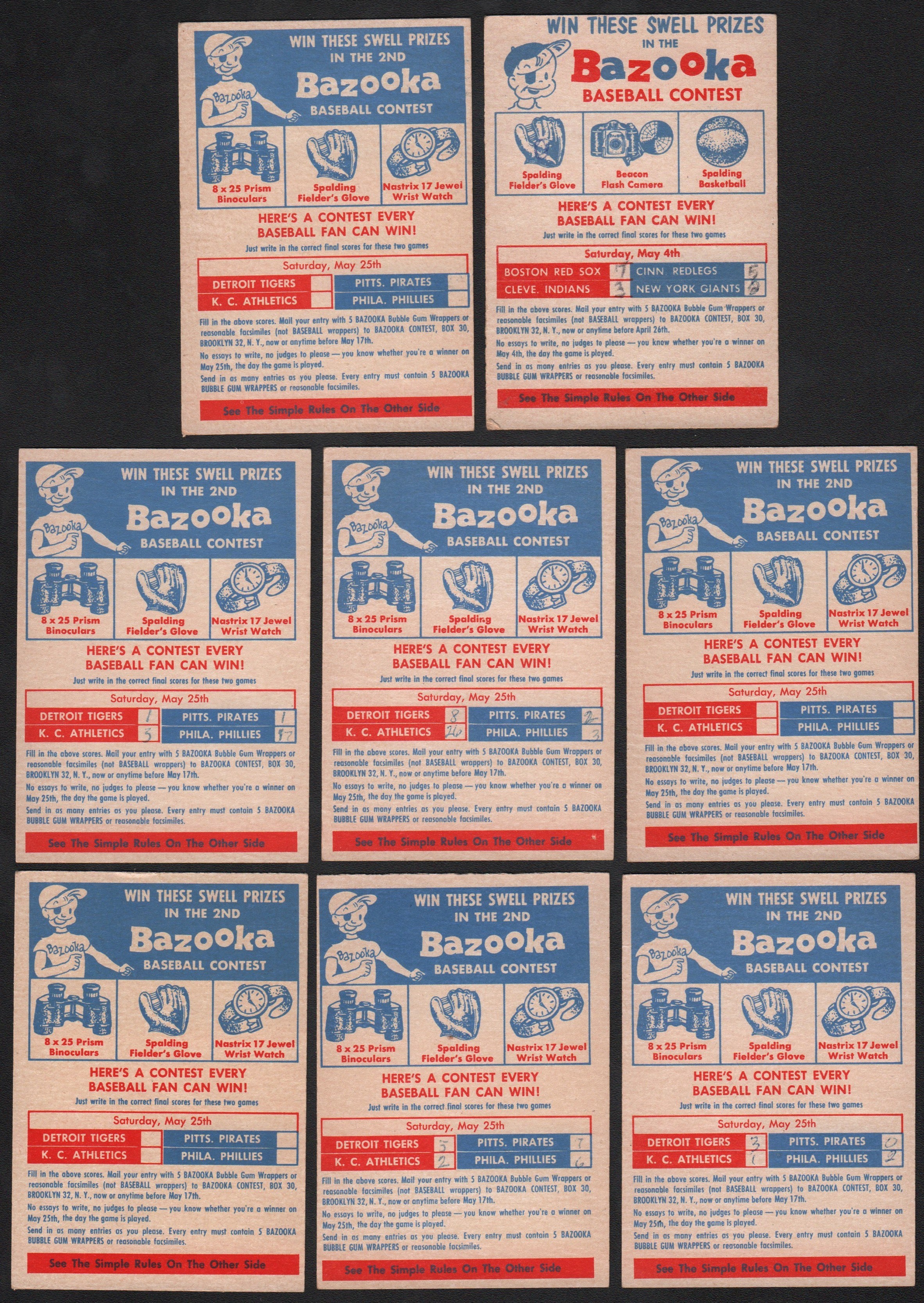 1950's Topps Contest and Offer Cards (11)