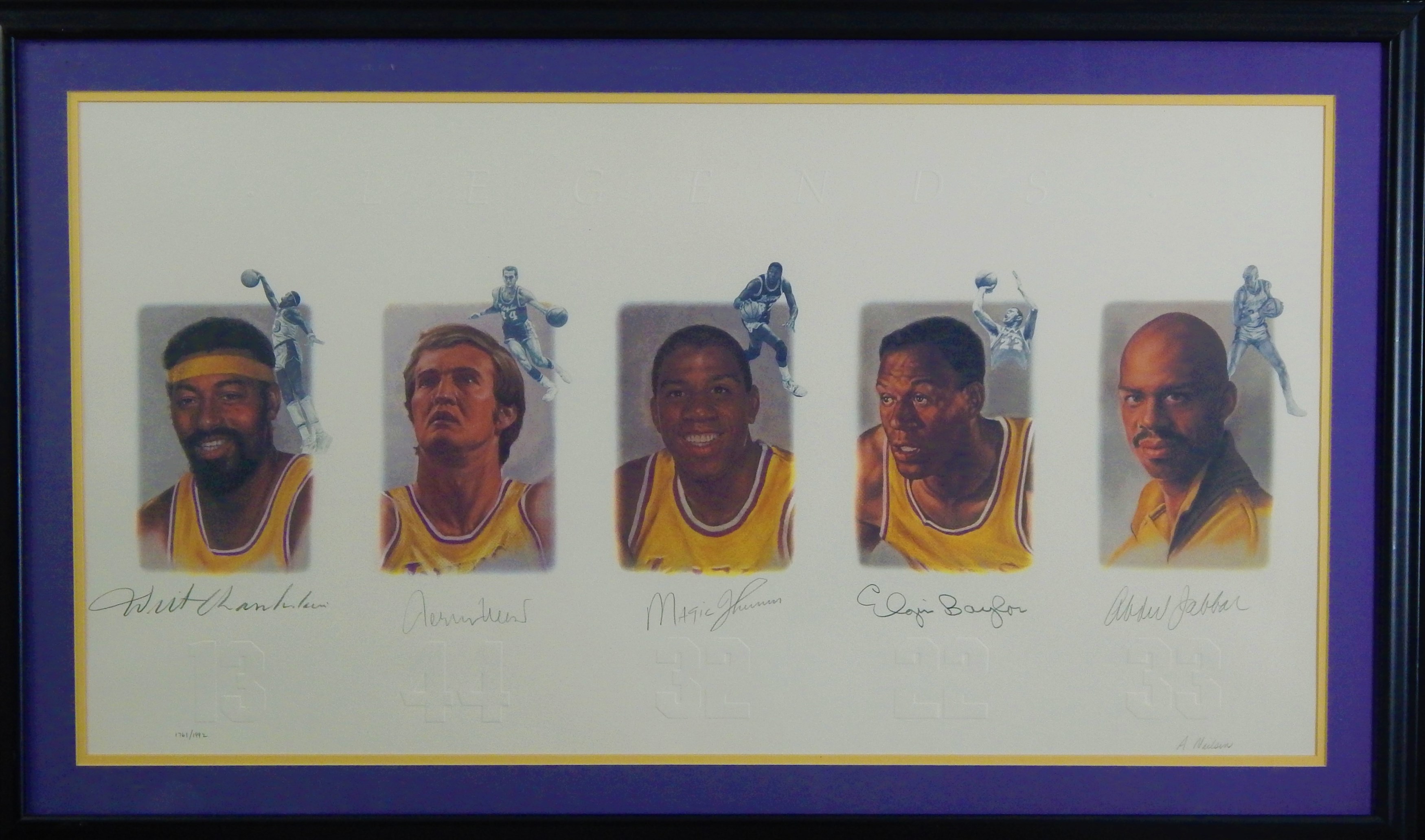Los Angeles Lakers Greats Signed Print