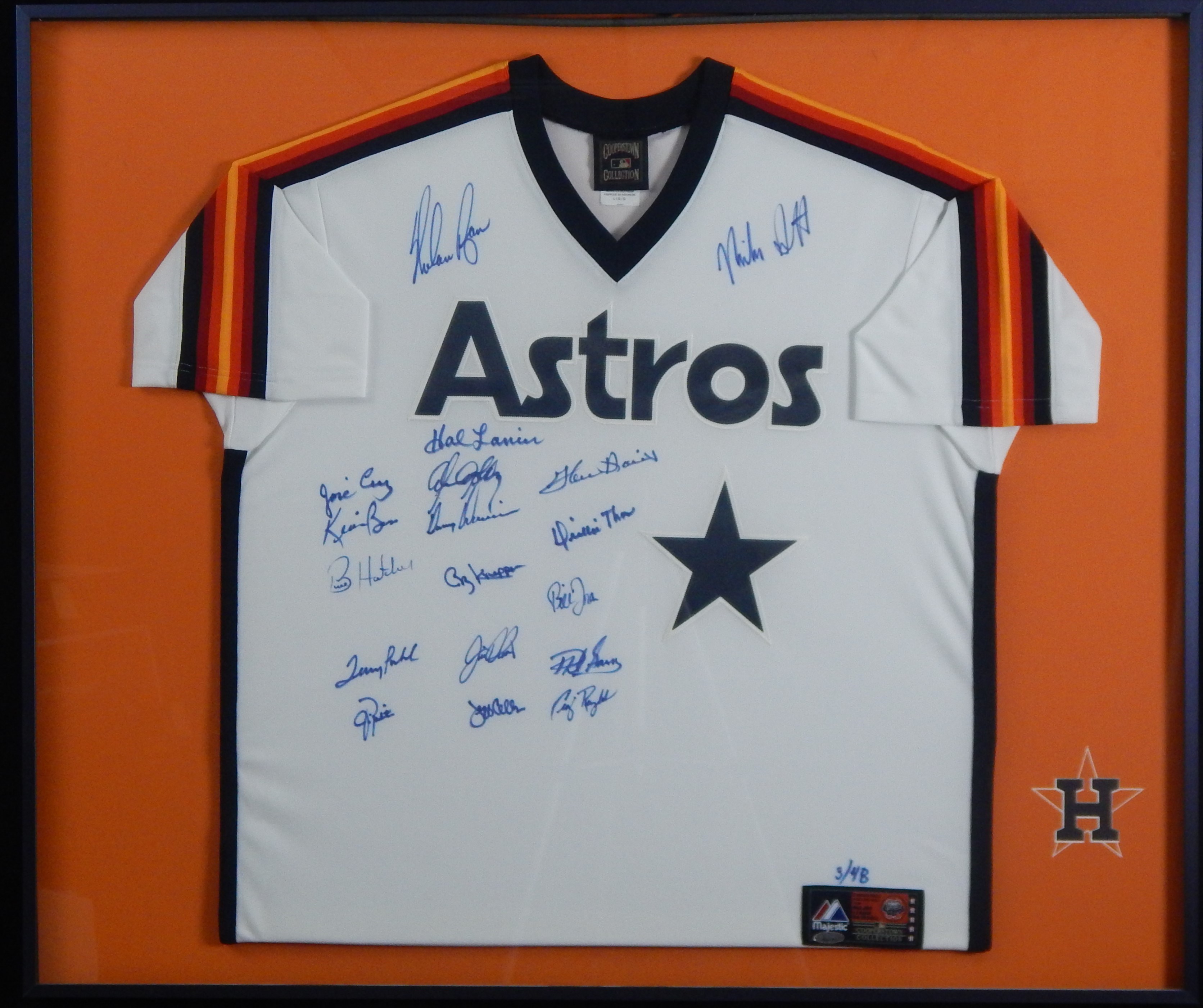 Baseball Autographs - Houston Astros Old Timers Signed Replica Jersey