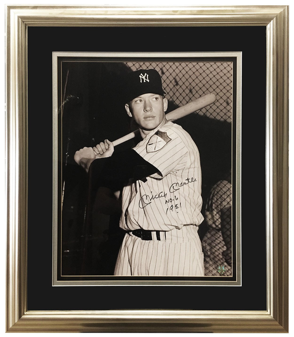 Mantle and Maris - Mickey Mantle Signed "No. 6, 1951" Oversized Rookie Photograph