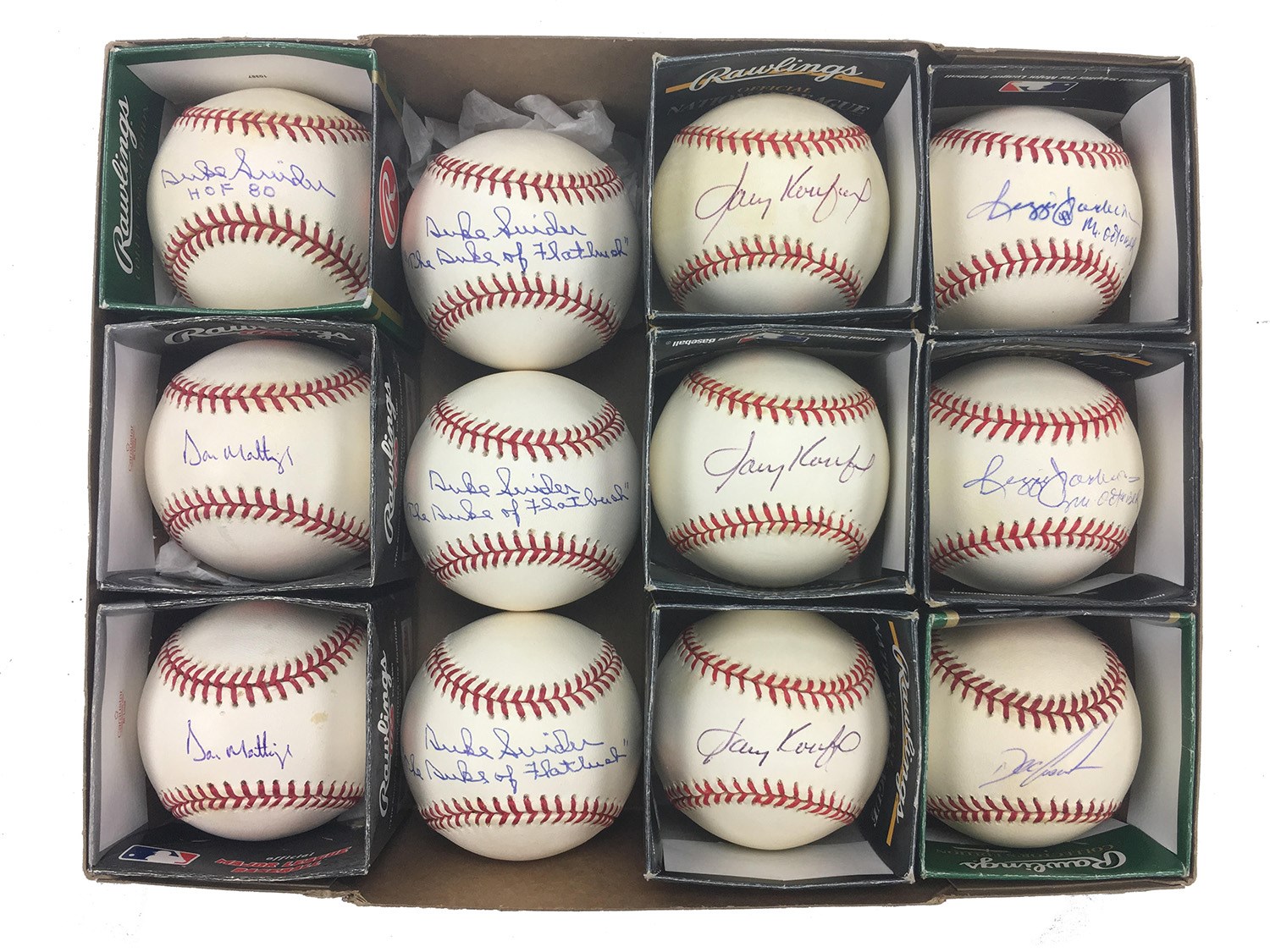 Baseball Autographs - Hall of Famers & Stars Signed Baseballs w/Three Sandy Koufax (12)