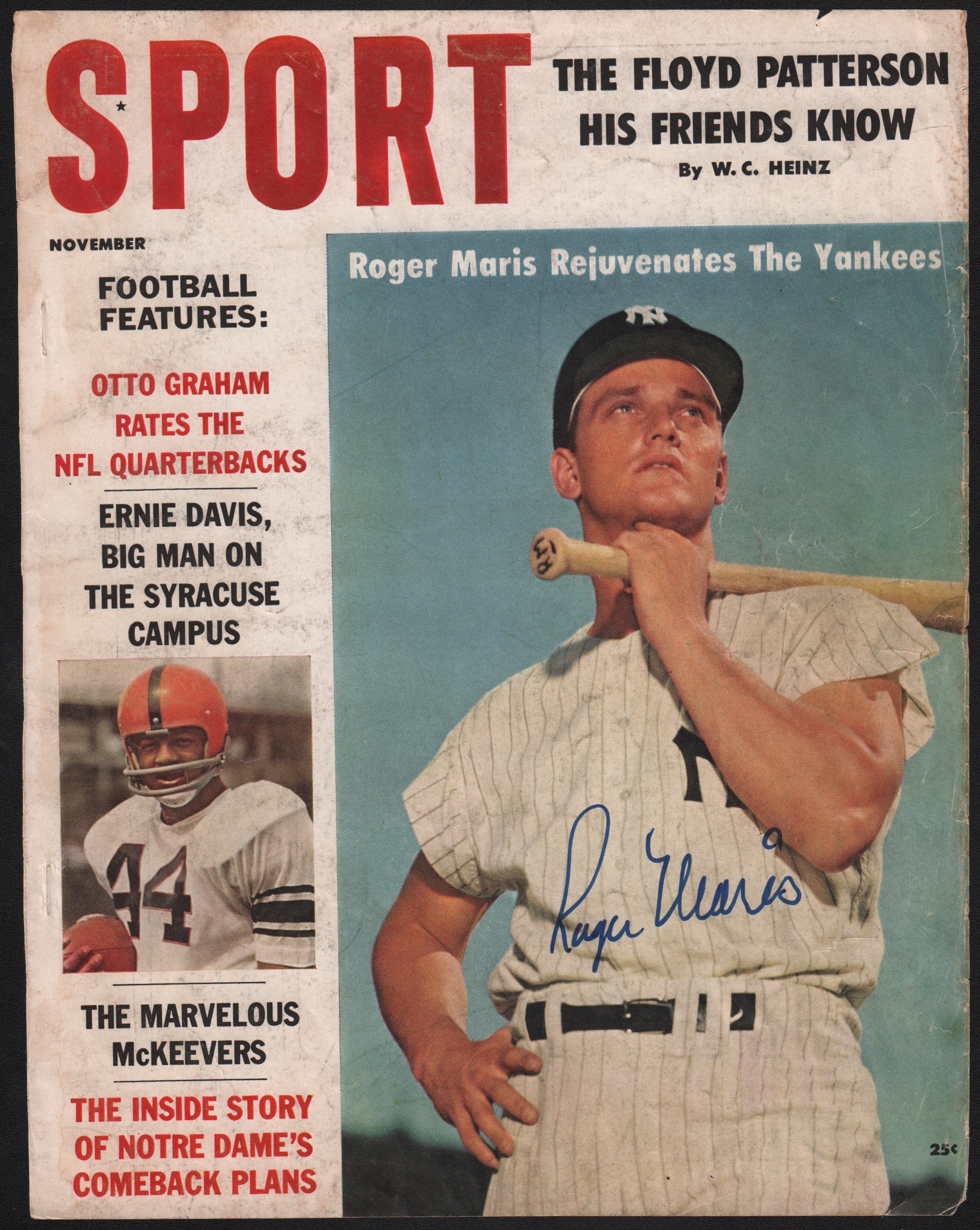 - 1960 Roger Maris Signed Sport Magazine