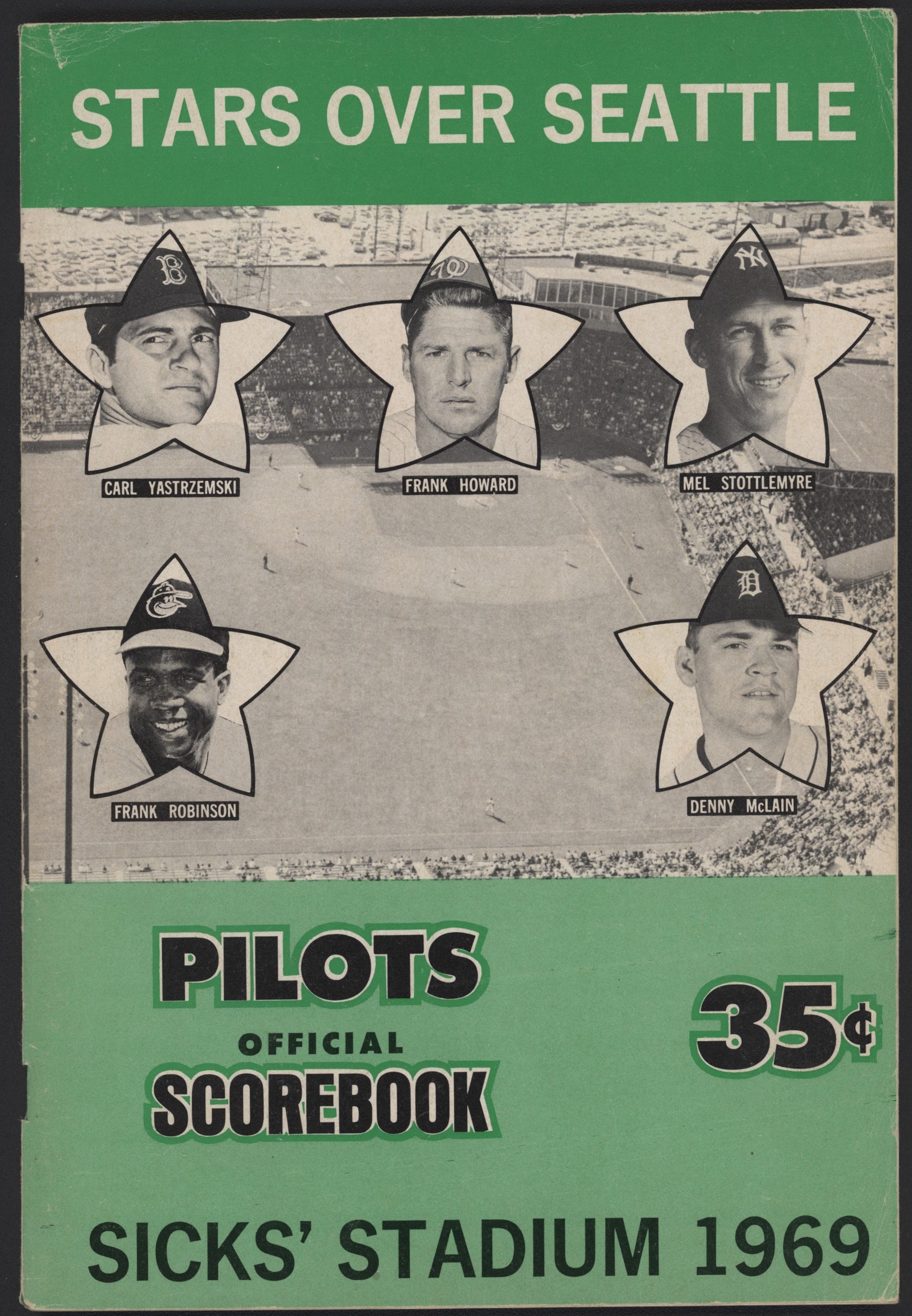 Programs - 1969 Seattle Pilots 1st Ever Game at Sicks Stadium Program (2)