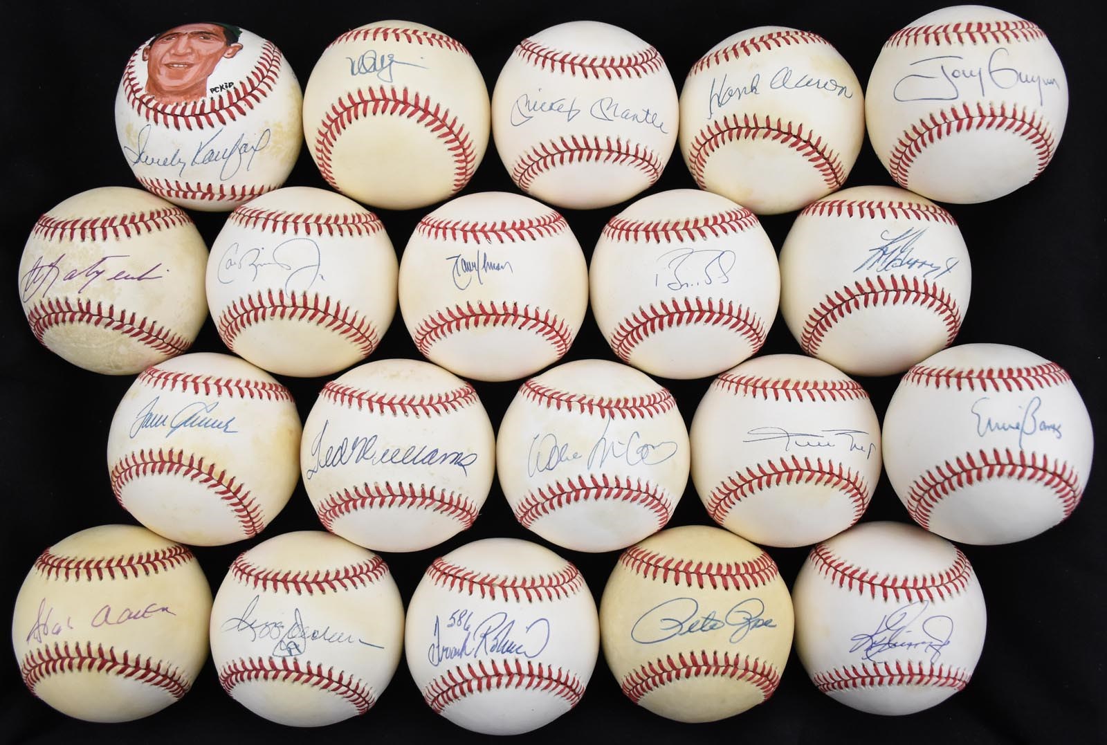 Baseball Autographs - Hall of Famers & Stars Single Signed Baseball Collection (56)
