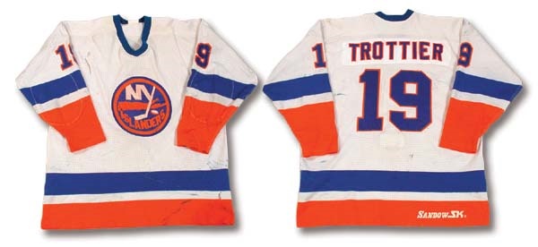 Hockey Sweaters - 1980’s Bryan Trottier Game Worn Islanders Sandow Jersey