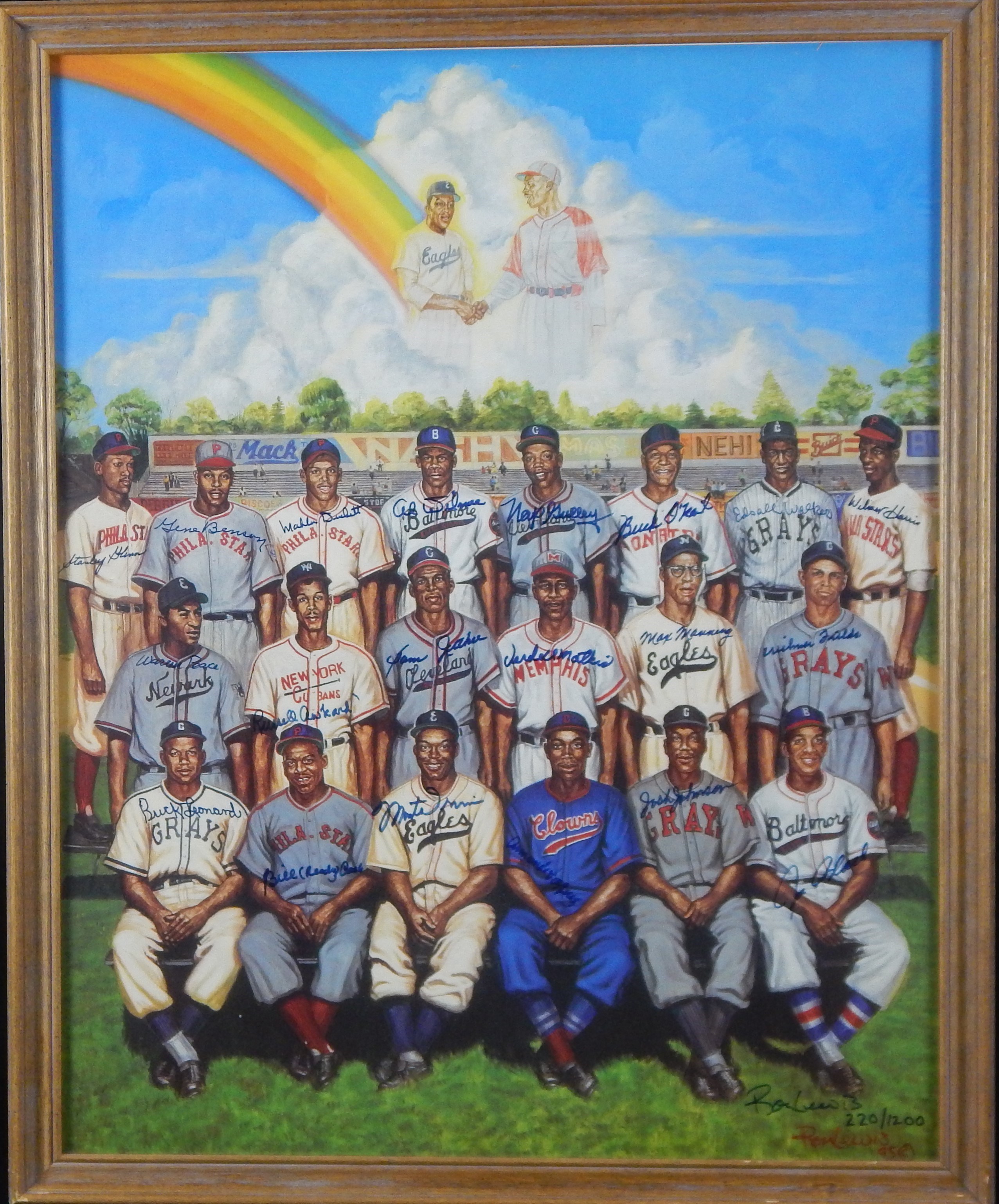 Baseball Autographs - Negro League Greats Signed Poster