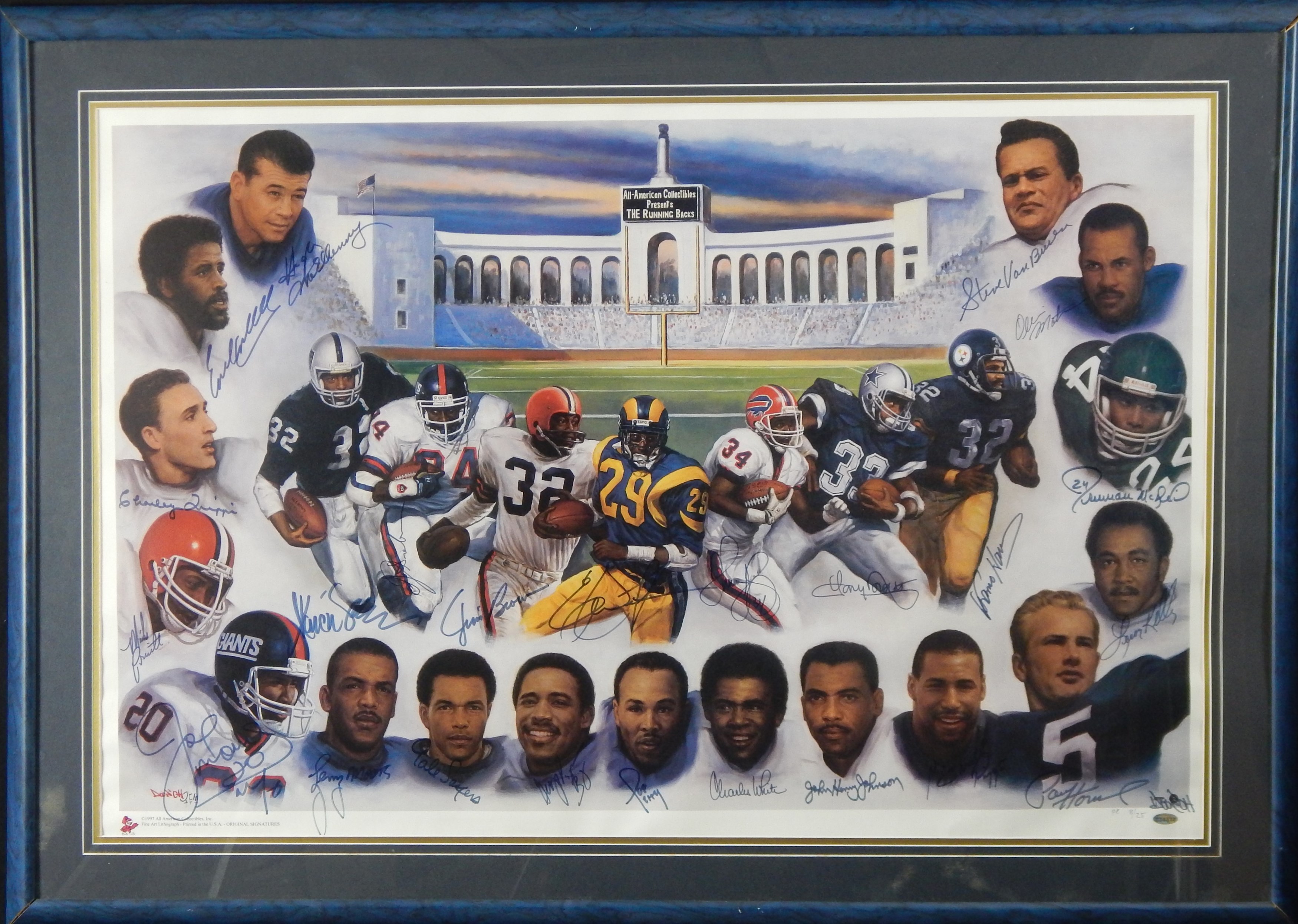 Autographs Football - Greatest Running Backs Ever Signed Lithograph PE 8/25