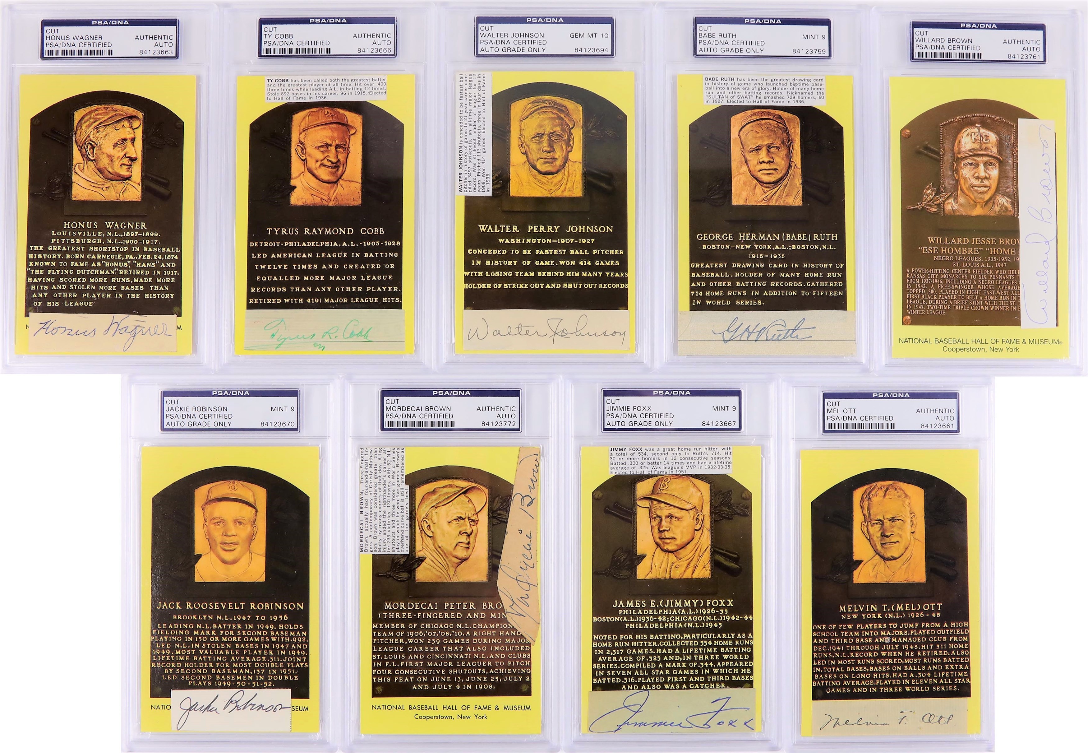 Baseball Autographs - Magnificent Hall of Fame Signed Postcard Set (184 of 323)