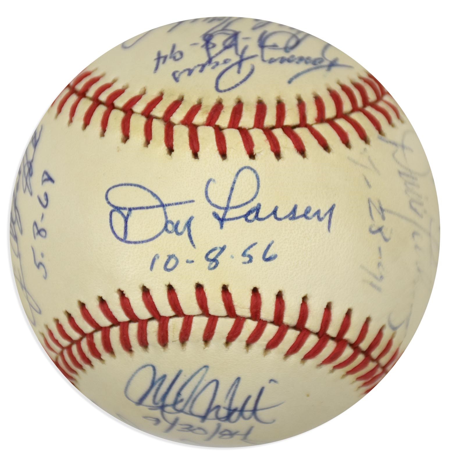 Baseball Autographs - One Dozen Perfect Game Pitchers Signed Baseball (PSA)