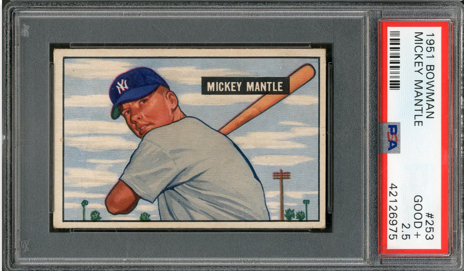 Kubina And The Mick - 1951 Bowman #253 Mickey Mantle Rookie (PSA Good+ 2.5)