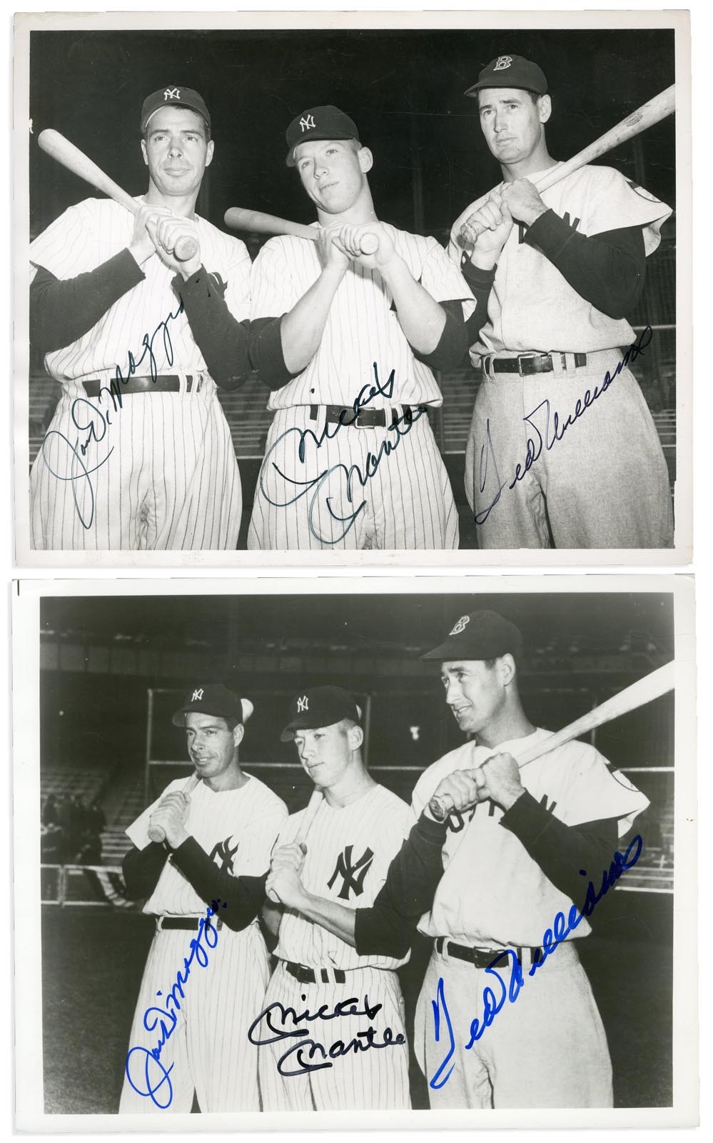 - Mickey Mantle, Joe DiMaggio & Ted Williams Signed Photographs - All PSA Certified (4)
