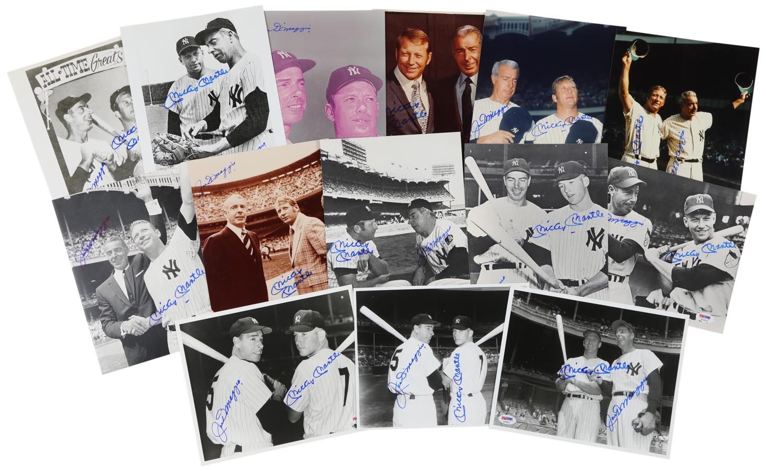Kubina And The Mick - Mickey Mantle & Joe DiMaggio Dual-Signed Photographs - All PSA Certified (14)