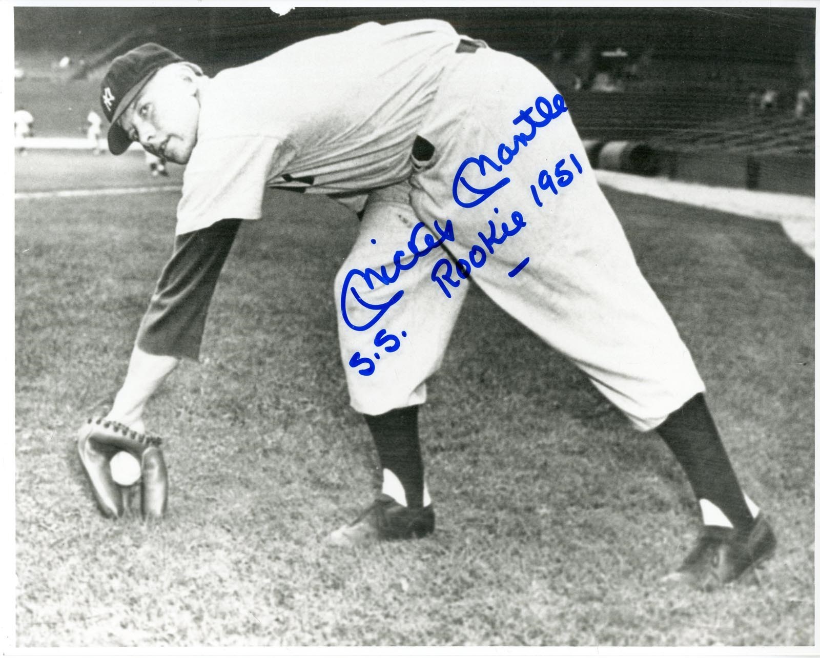 Never Before Seen Mickey Mantle "S.S. Rookie 1951" Signed Photograph (PSA)