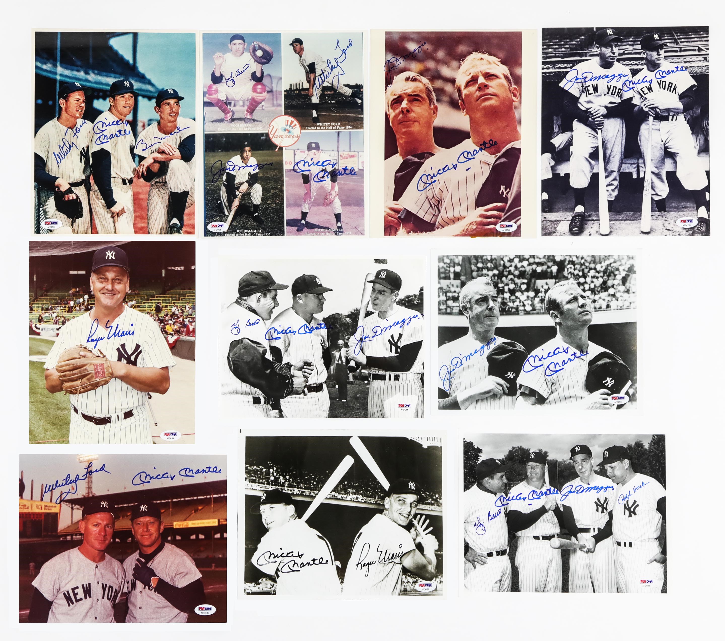 - New York Yankee Signed Photograph Collection w/(14) Mantle & Roger Maris PSA 10! (120+)