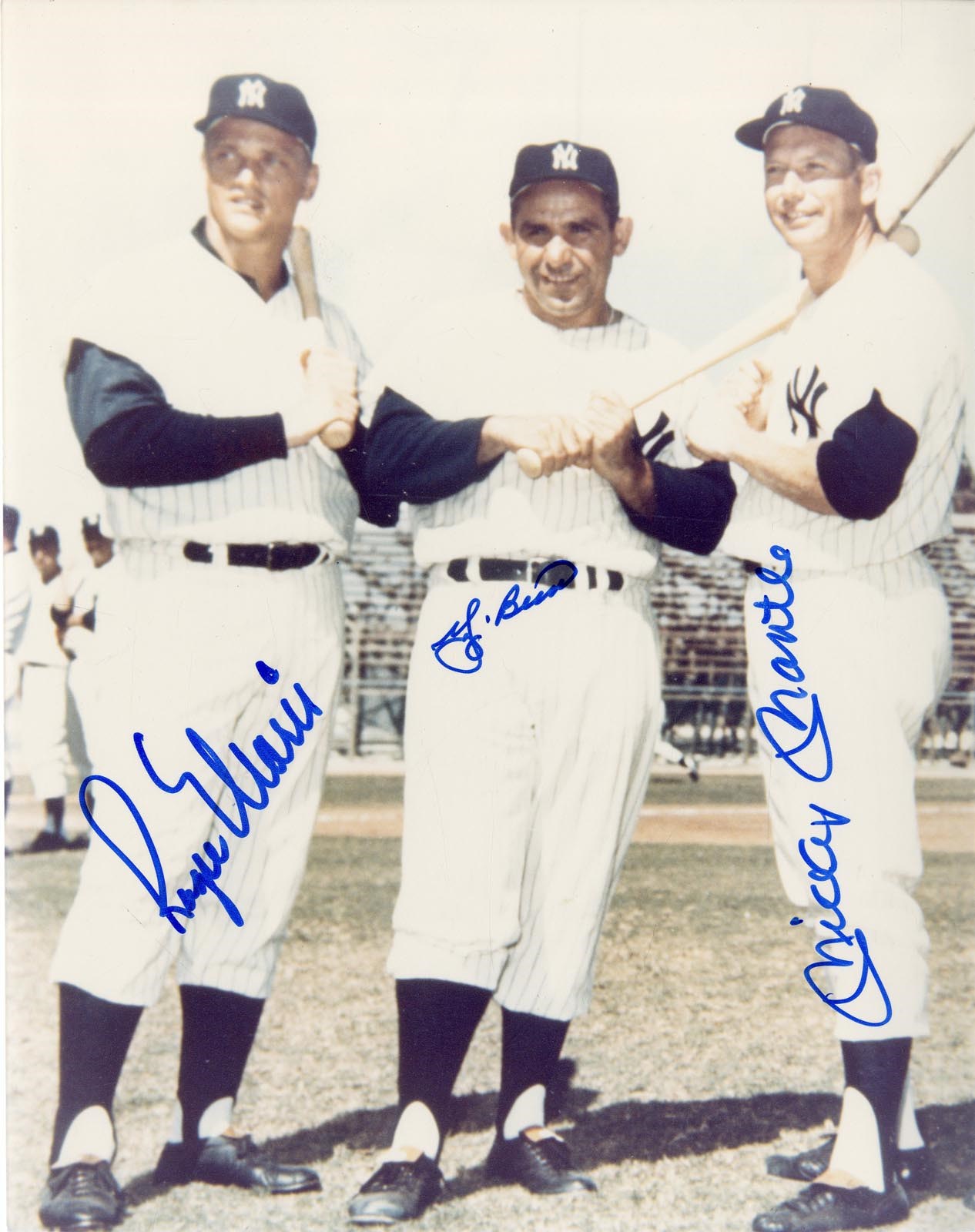 Kubina And The Mick - Perfect Mickey Mantle, Yogi Berra & Roger Maris Signed Photograph (PSA GEM MINT 10)