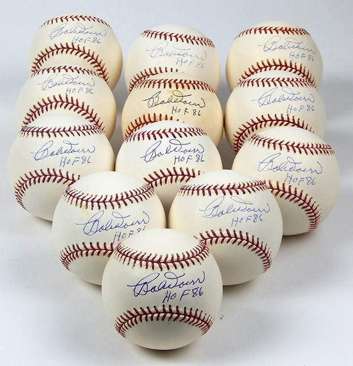 (12) Bobby Doerr Signed & Inscribed Baseballs