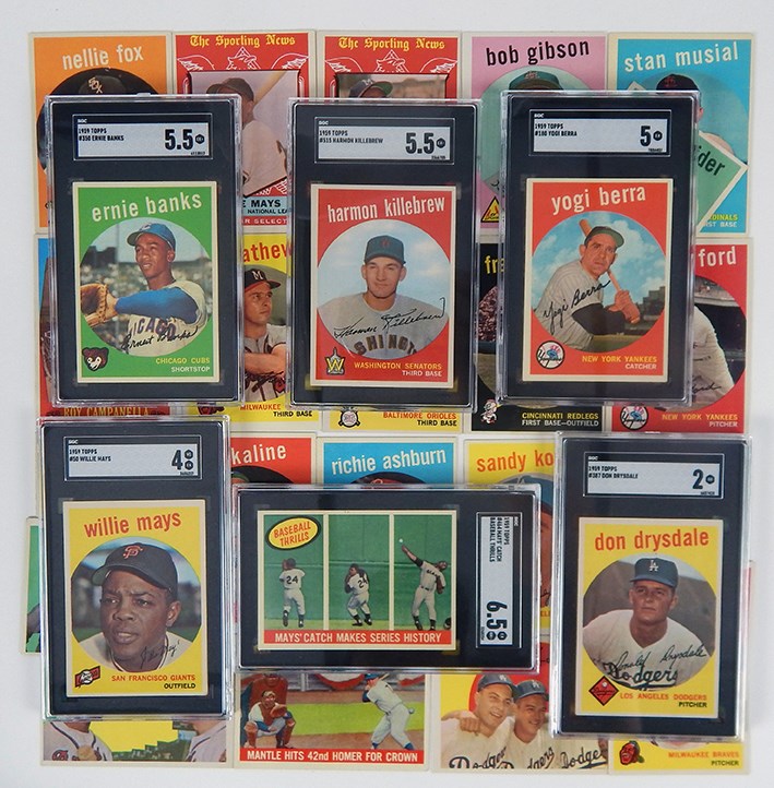 Baseball and Trading Cards - 1959 Topps Baseball Complete Set w/ (9) SGC Graded