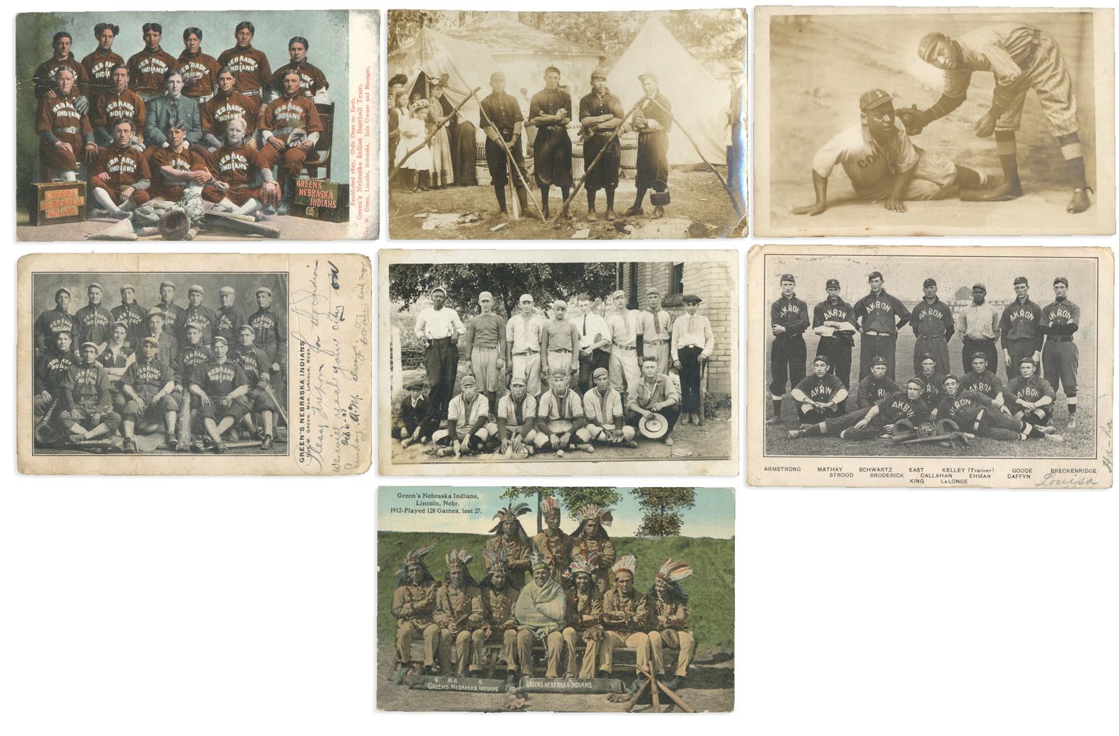 Negro League, Latin, Japanese & International Base - Early 1900's Native American & Ethnographic Postcard collection (11)